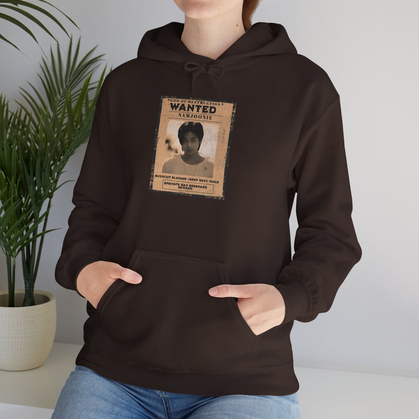 Hoodie - Vintage Namjoon 'WANTED' Poster Graphic Pullover