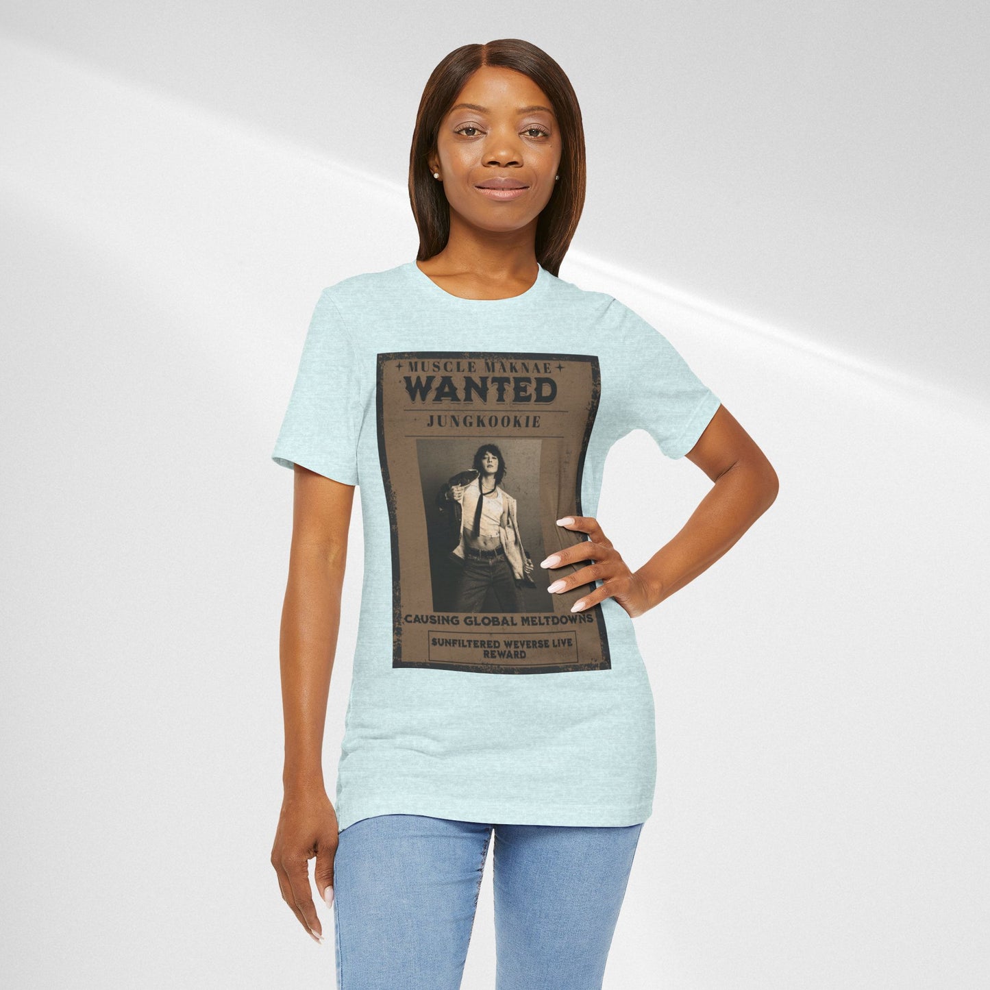 Wanted Poster Tee — 'Jungkook: Causing Global Meltdowns' Vintage K-Pop T-Shirt