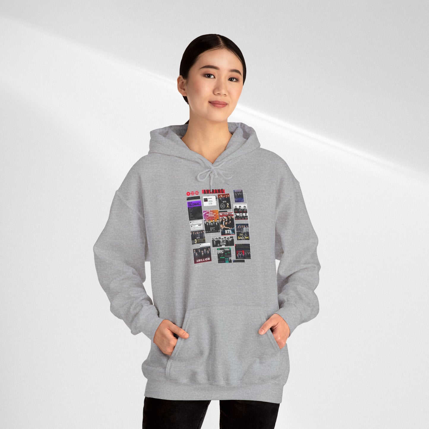 BTS ARIRANG Band Poster Collage Hoodie — Vintage Gig Tour Graphic Sweatshirt