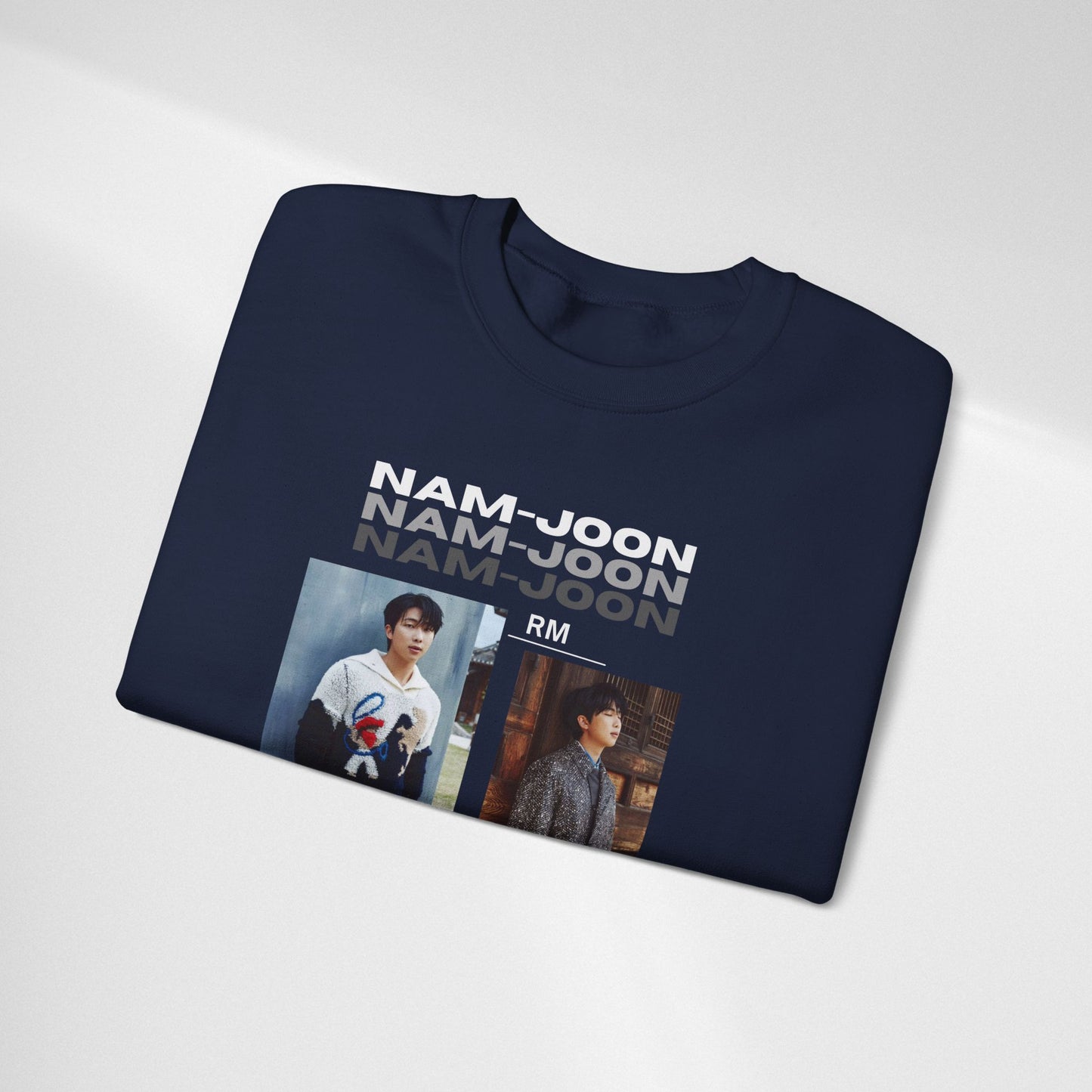 Photo Collage Crewneck Sweatshirt — "Nam-Joon" Graphic Pullover