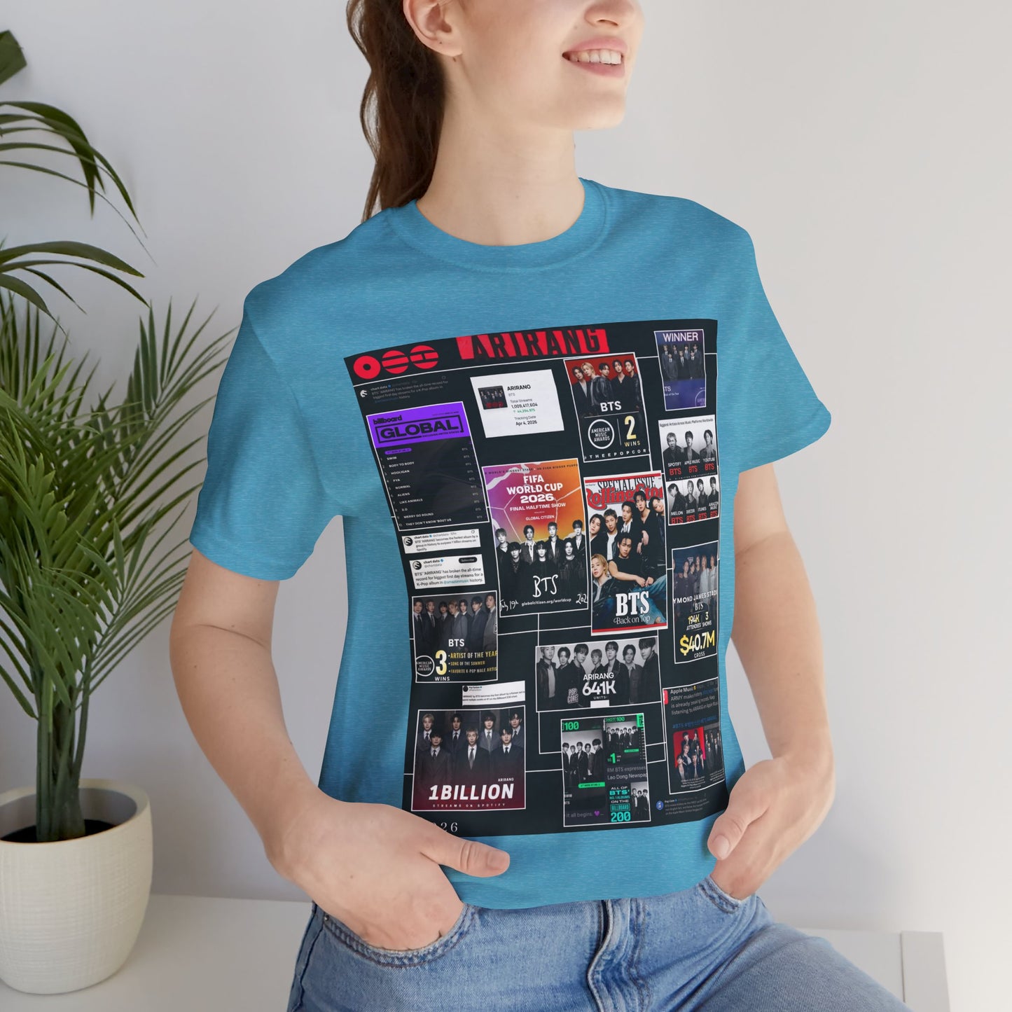 BTS  ARIRANG Collage Graphic Tee — K‑Pop Fan Tribute Shirt