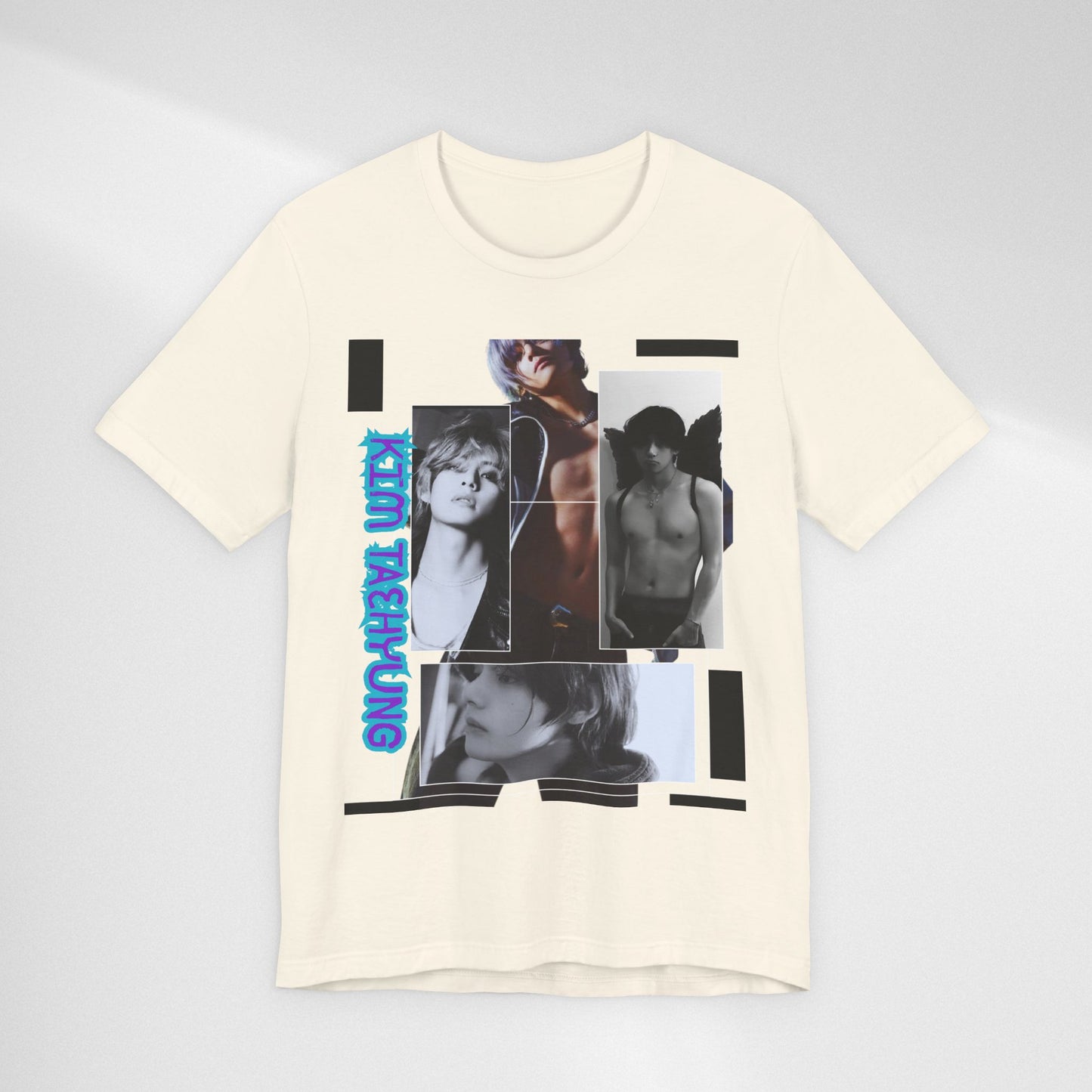 TAE Photo Collage Graphic Tee — Retro Black & White Portraits
