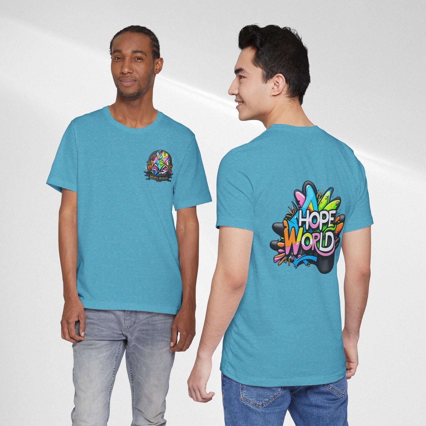 Hope World Graphic Tee — Colorful Graffiti BTS-Inspired Shirt