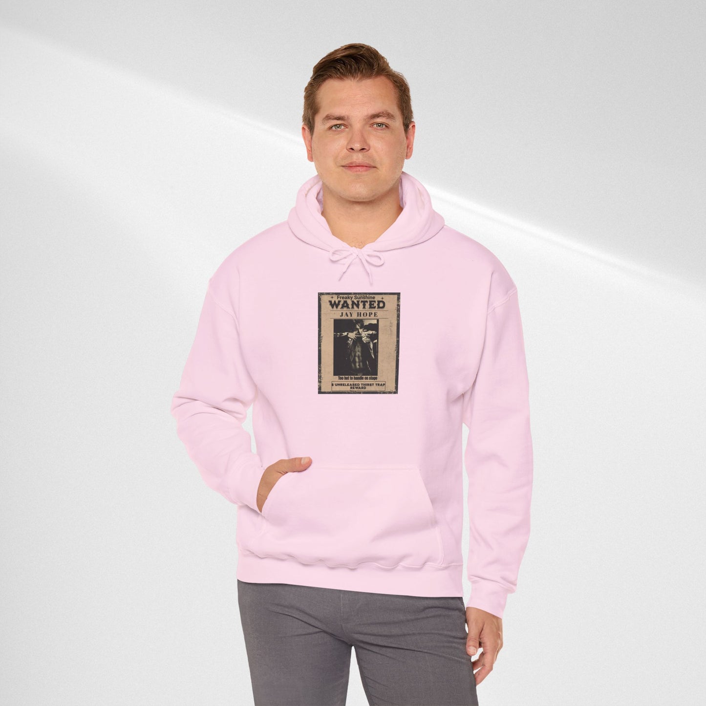 Hoodie - Vintage JHOPE 'WANTED' Poster Graphic Hooded Sweatshirt