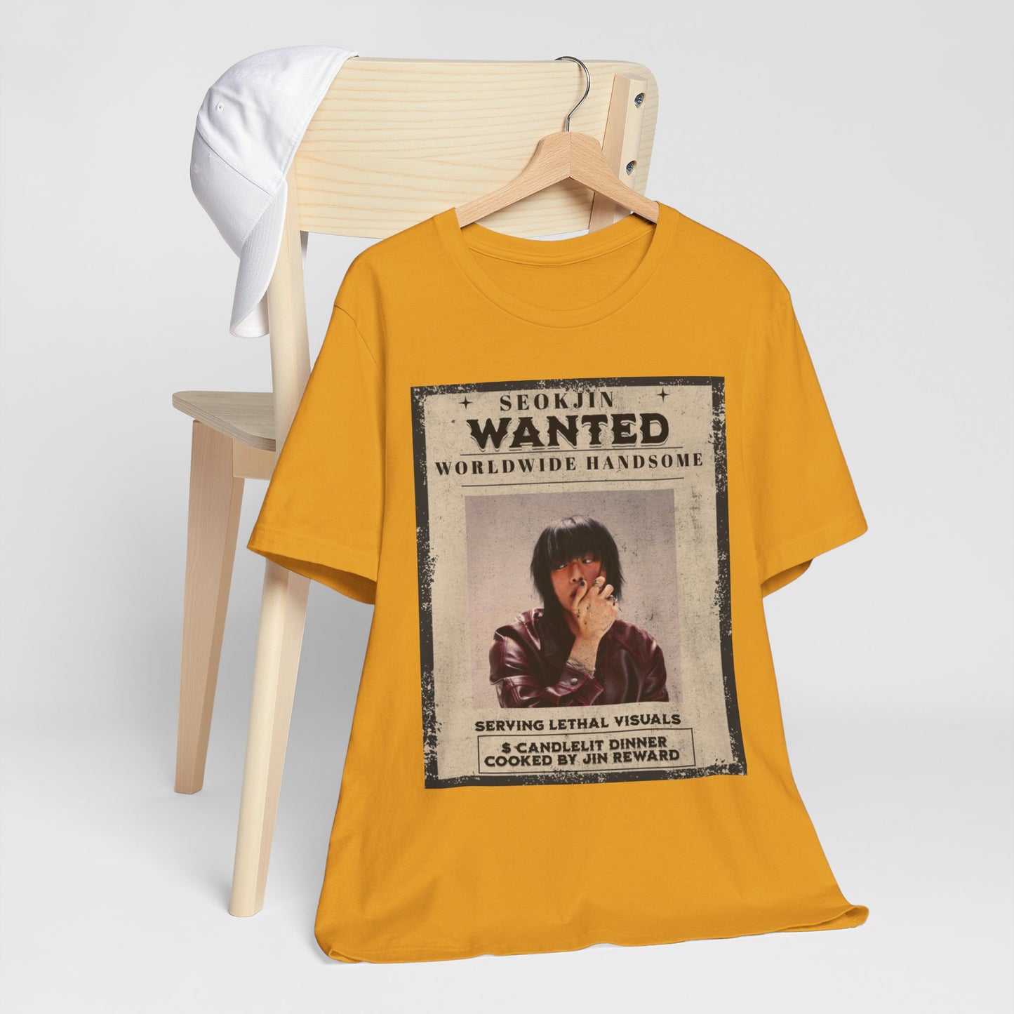 T-Shirt — 'Seokjin Wanted: Worldwide Handsome' Vintage Poster Tee