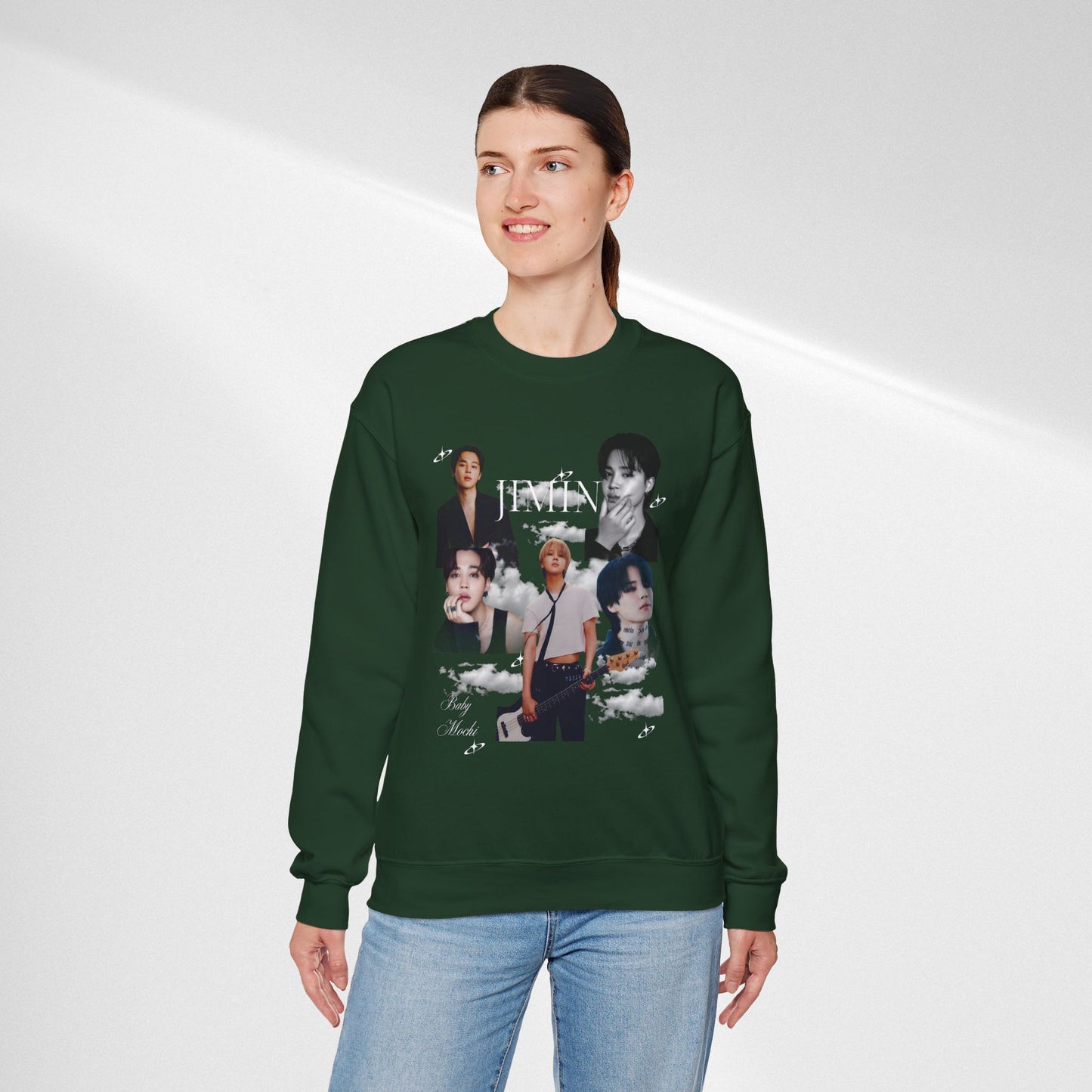 Crewneck Sweatshirt — K-pop JIMIN Collage Pullover (Band Member Design)