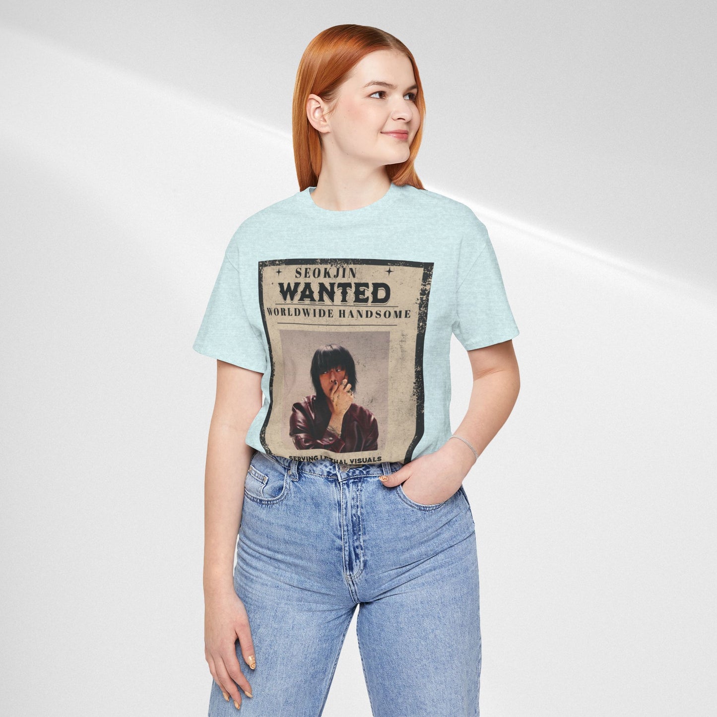 T-Shirt — 'Seokjin Wanted: Worldwide Handsome' Vintage Poster Tee