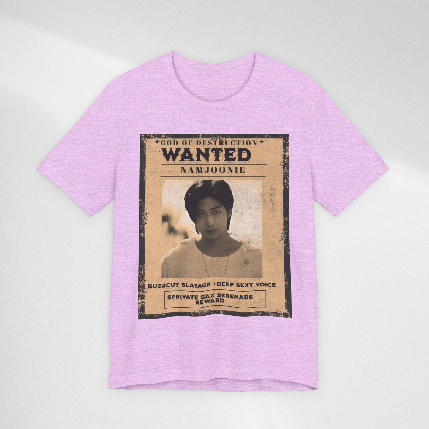 T-Shirt — Vintage 'Wanted: Namjoonie' Photo Tee (K-Pop Fan Poster Style)