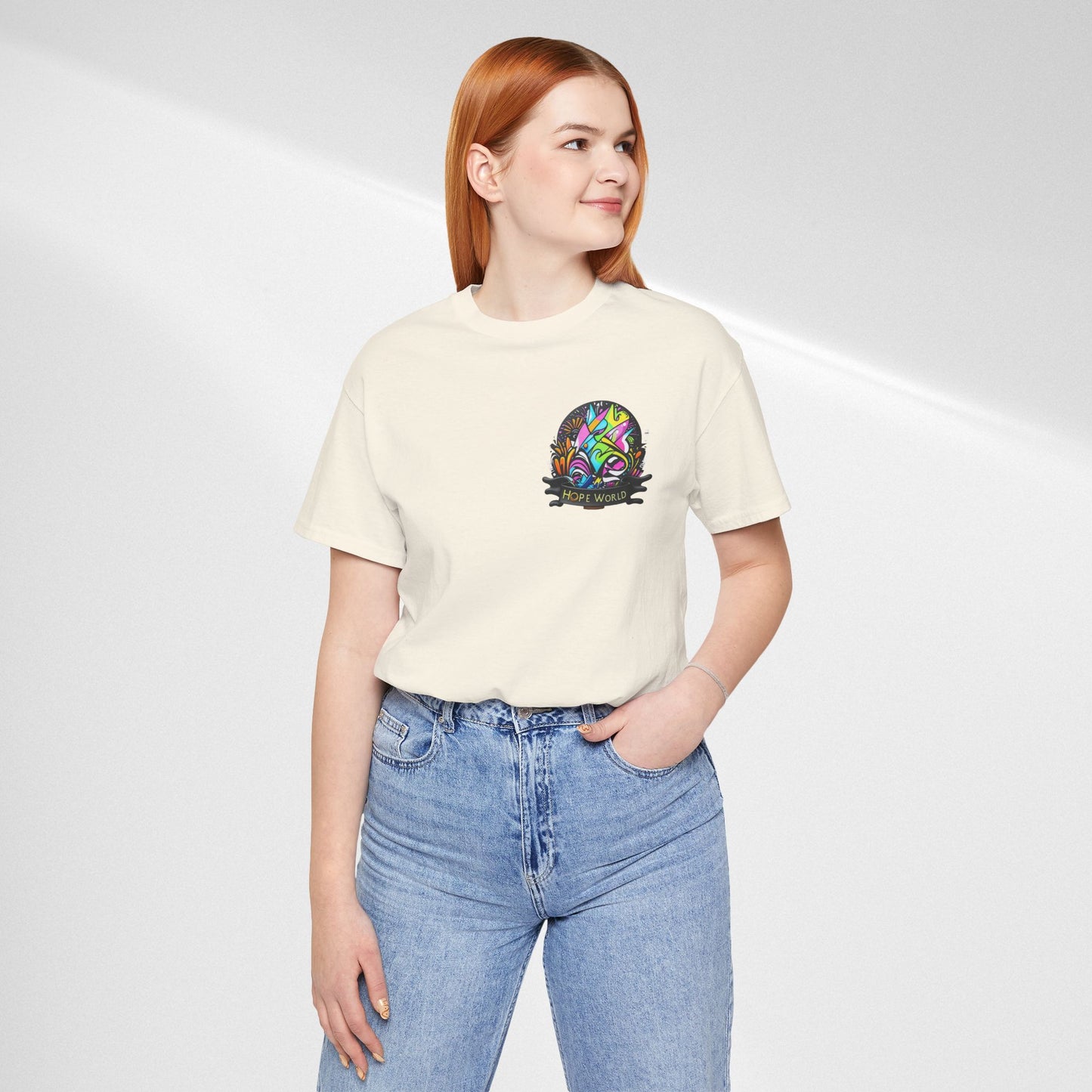 Hope World Graphic Tee — Colorful Graffiti BTS-Inspired Shirt