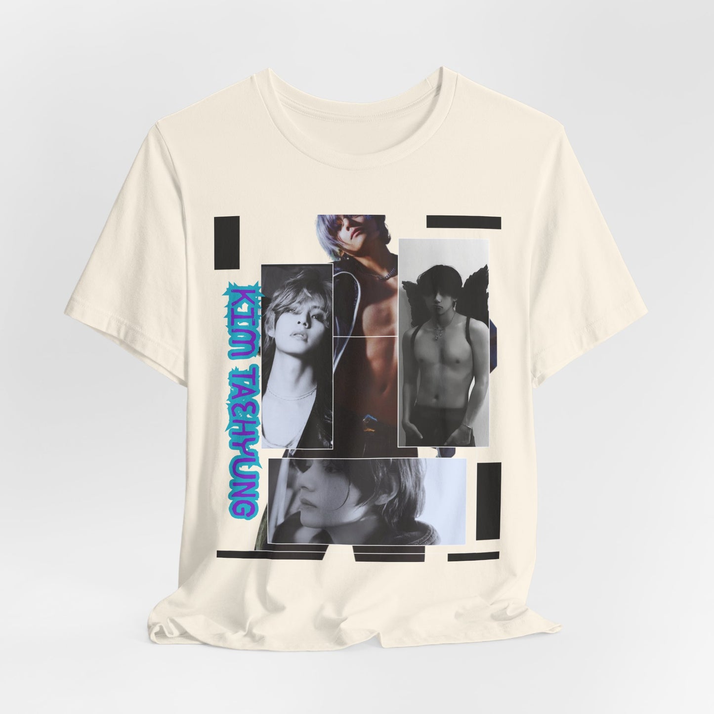 TAE Photo Collage Graphic Tee — Retro Black & White Portraits
