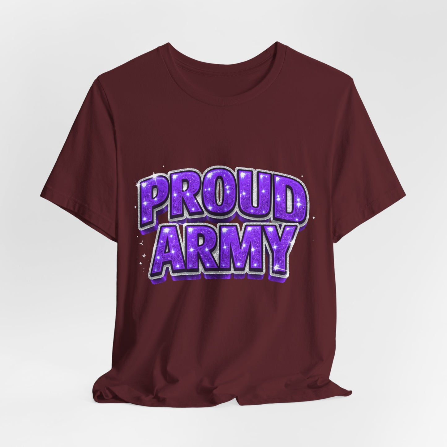 Proud Army T-Shirt — Bold Purple BTS Support Tee