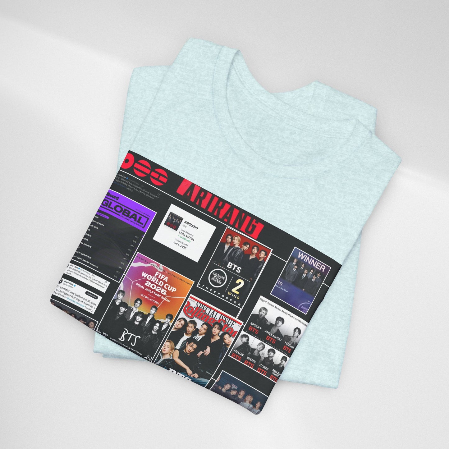 BTS  ARIRANG Collage Graphic Tee — K‑Pop Fan Tribute Shirt