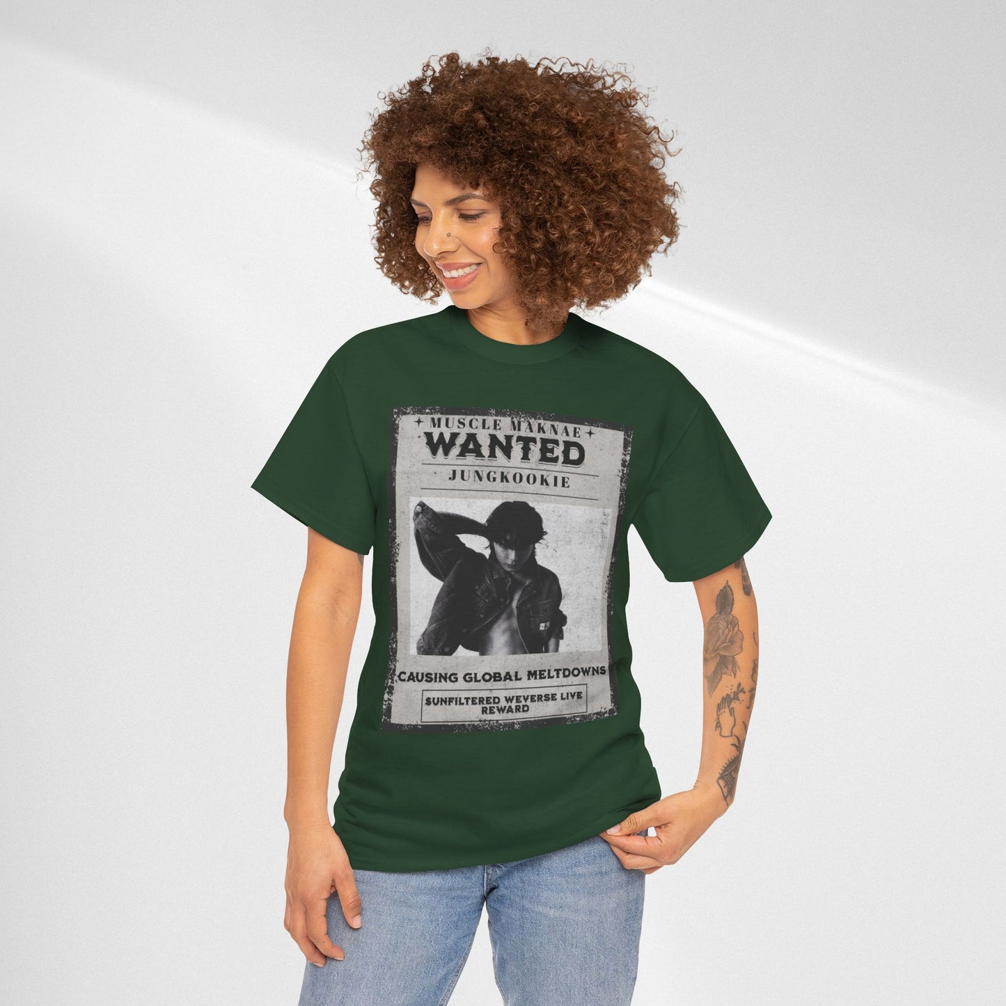 Wanted Poster T-Shirt — "Jungkookie" Vintage K-Pop Graphic Tee
