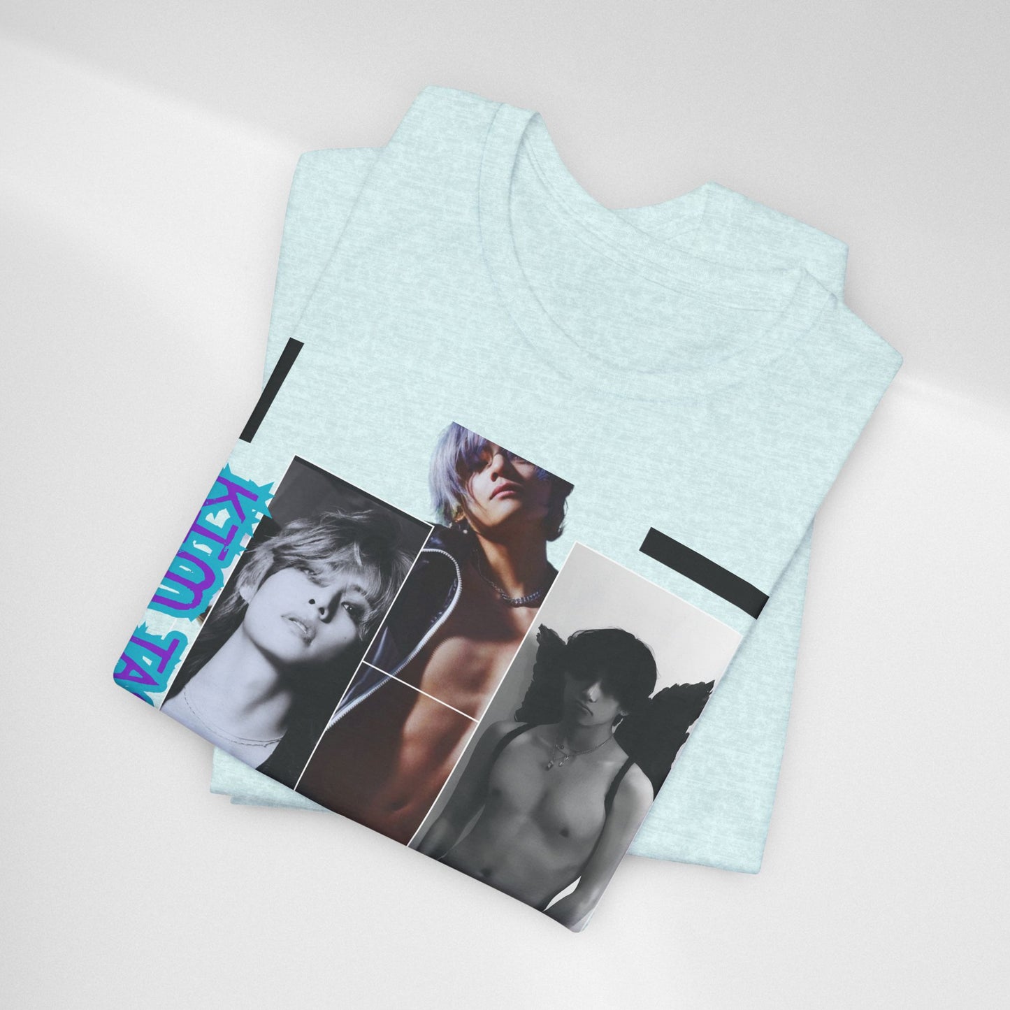TAE Photo Collage Graphic Tee — Retro Black & White Portraits