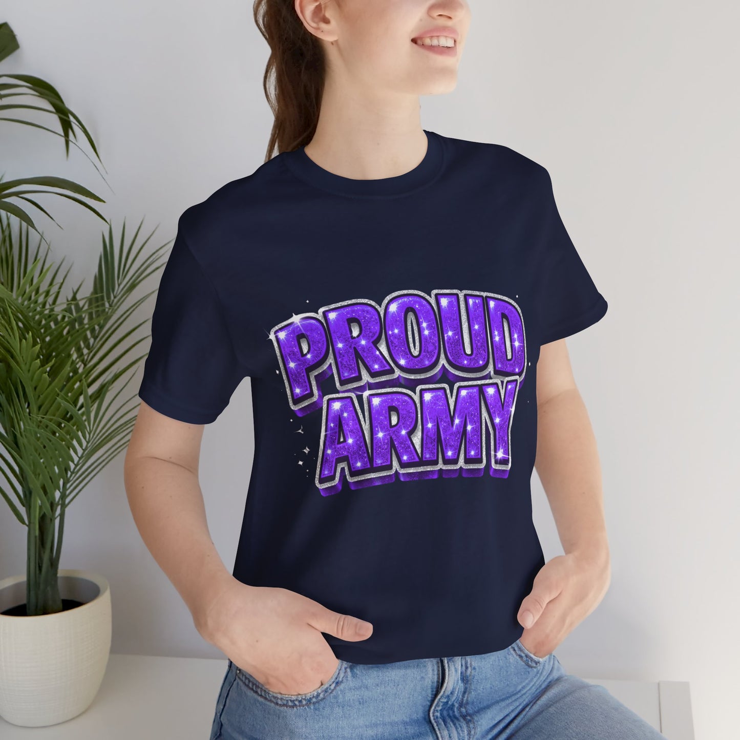 Proud Army T-Shirt — Bold Purple BTS Support Tee