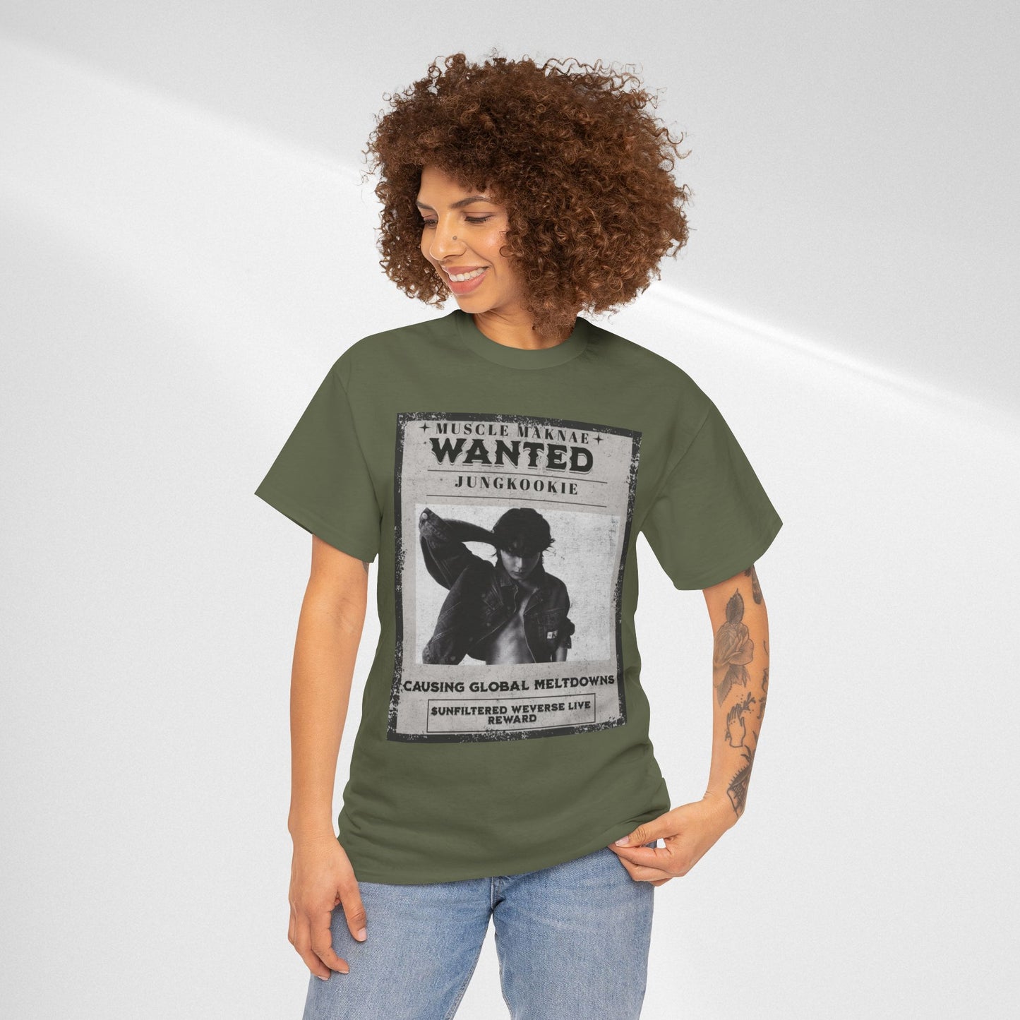 Wanted Poster T-Shirt — "Jungkookie" Vintage K-Pop Graphic Tee