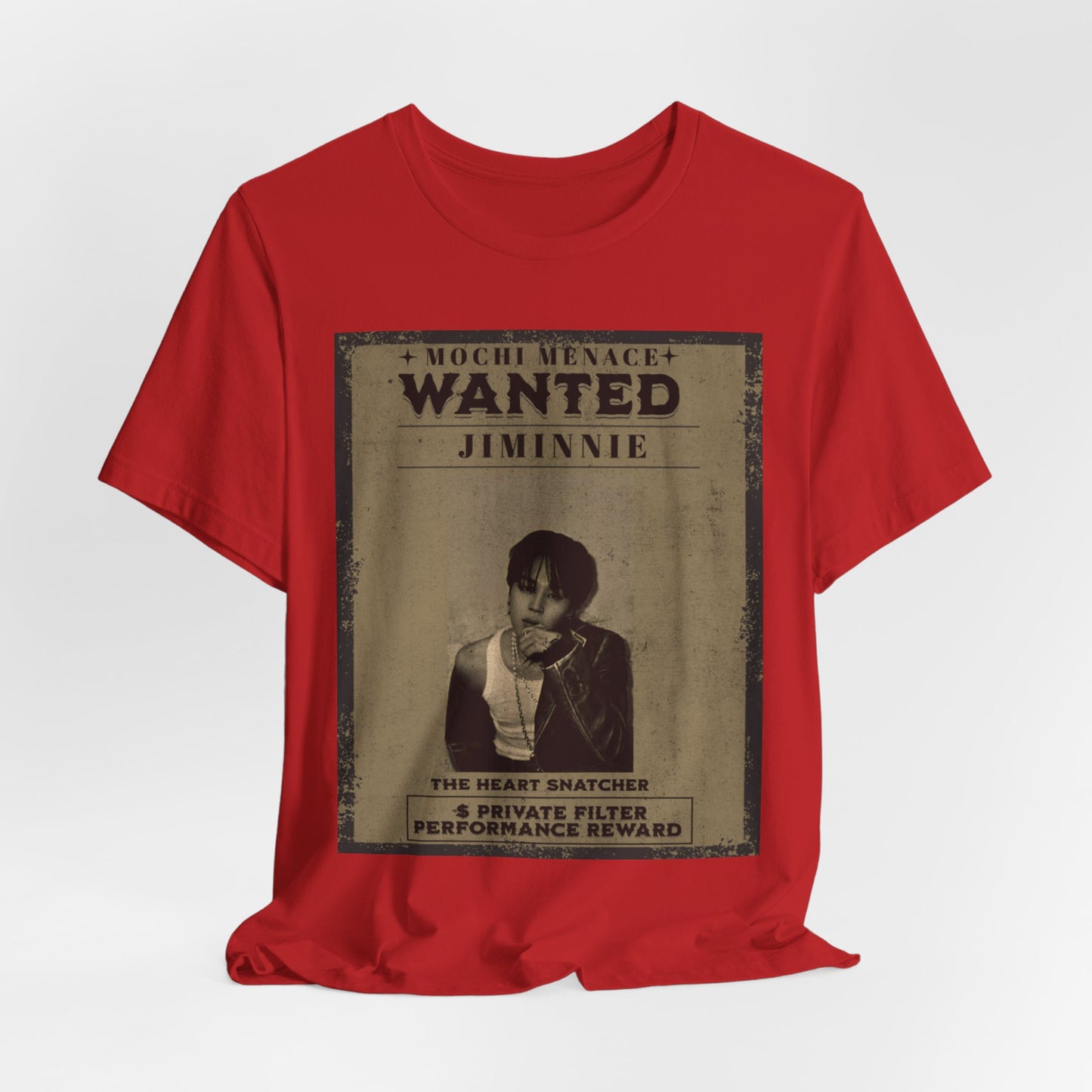 JIMIN Wanted Poster Graphic Tee — 'Mischief Menace' Vintage Style