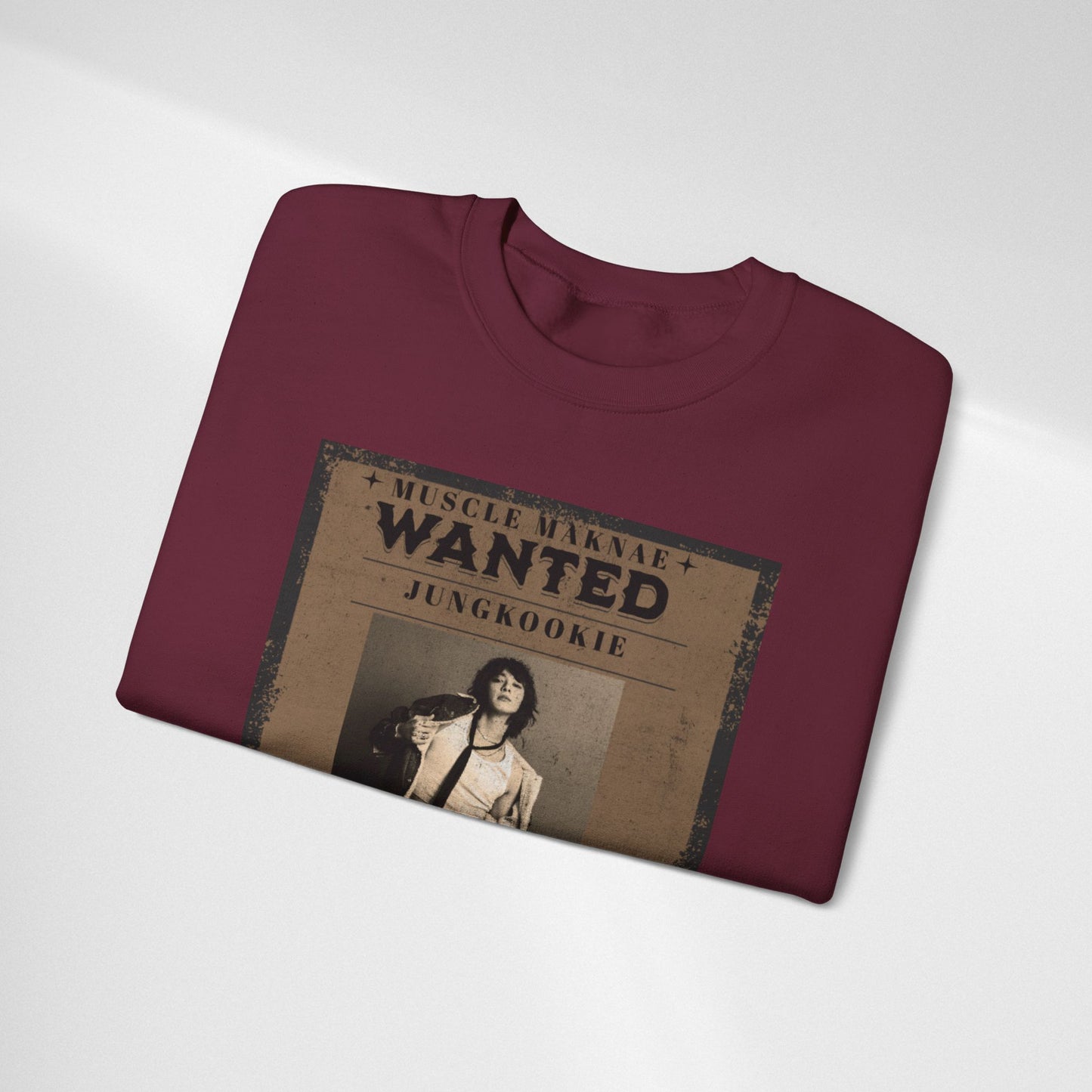 Crewneck Sweatshirt — Vintage JK'Wanted' Poster Graphic