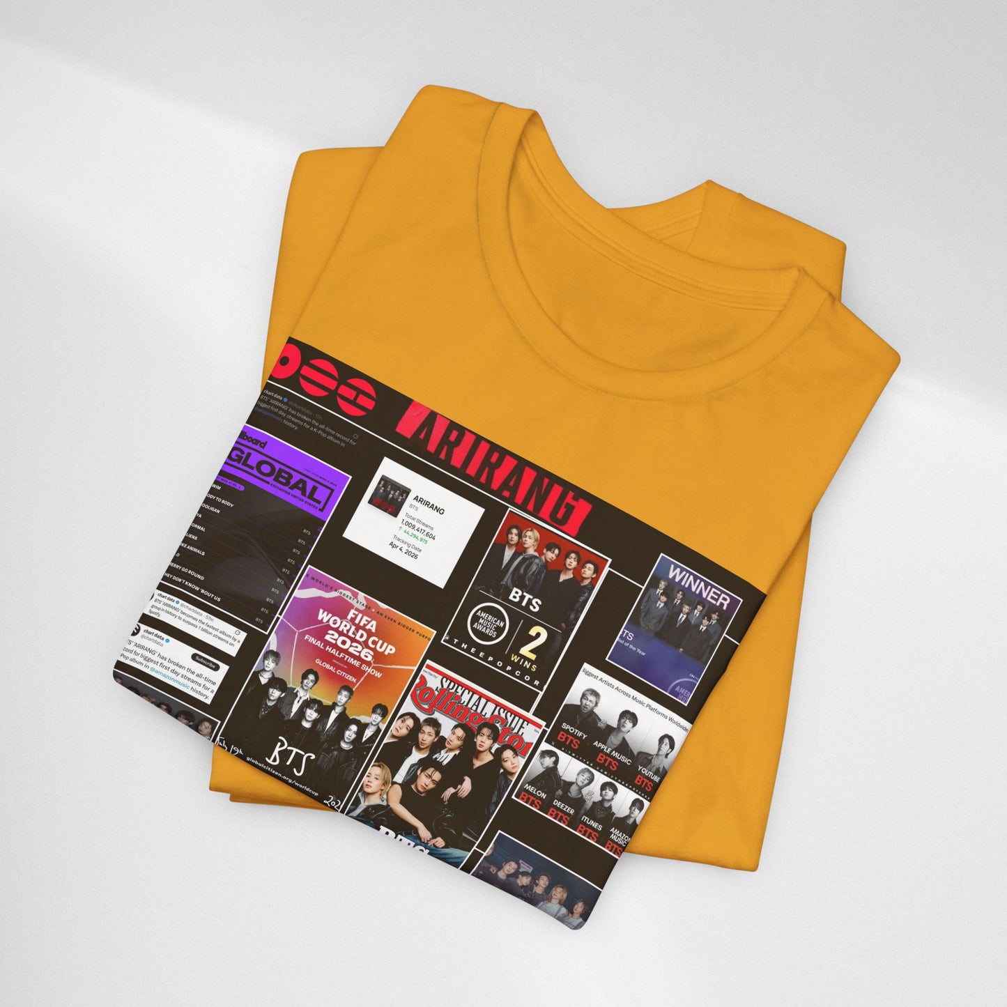 BTS  ARIRANG Collage Graphic Tee — K‑Pop Fan Tribute Shirt