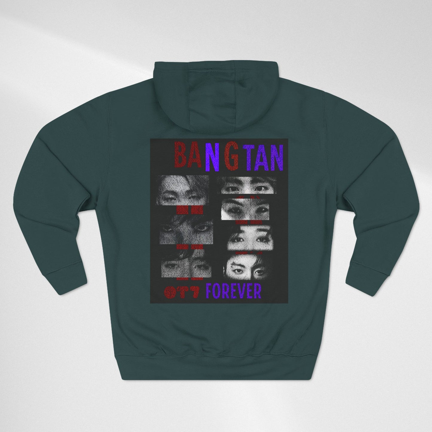 BTS Bangtan Photo-Panel Hoodie — 'Bangtan' 9-Eyes Graphic Fleece Hoodie