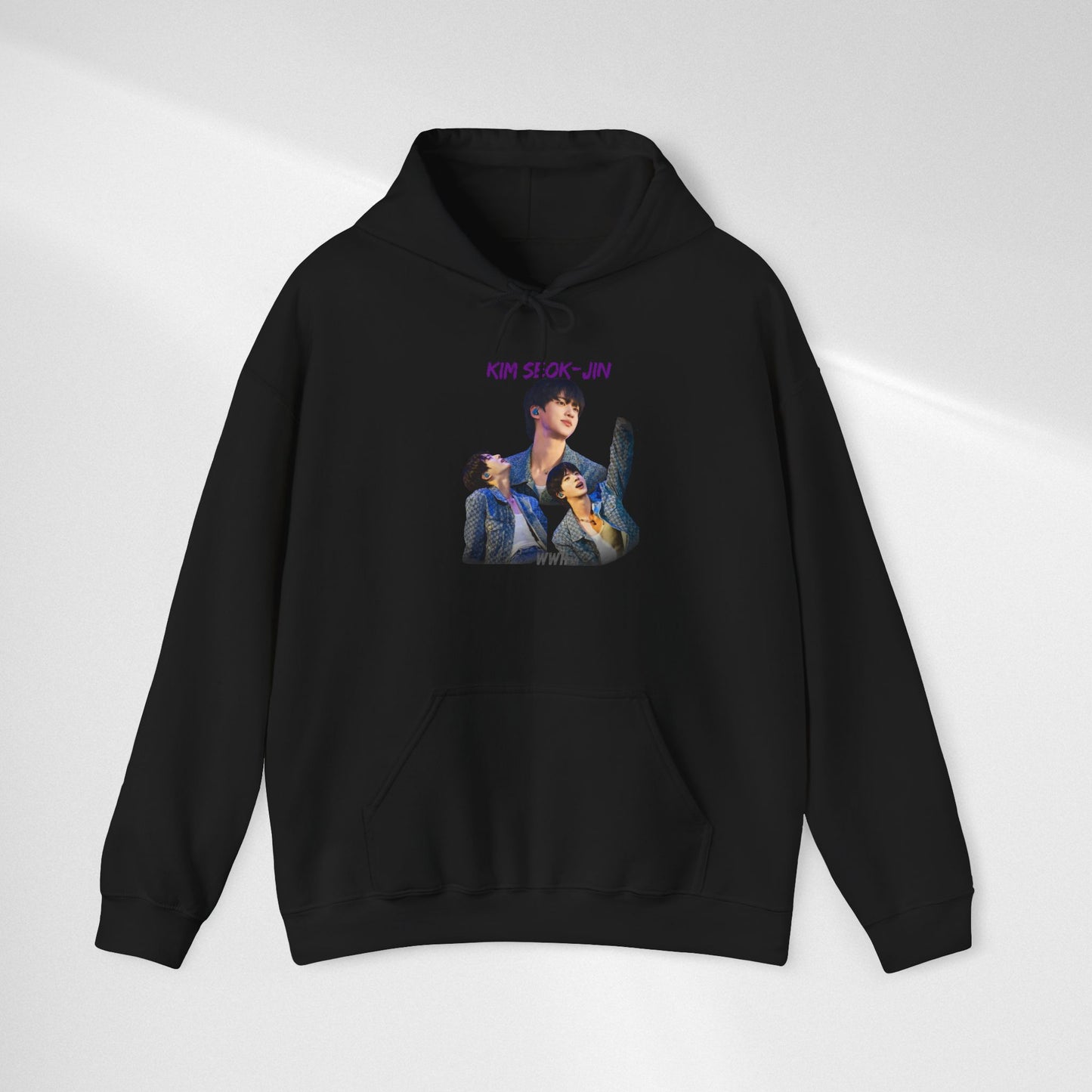 JIN Graphic Hoodie — Artistic Three-Image Portrait Design