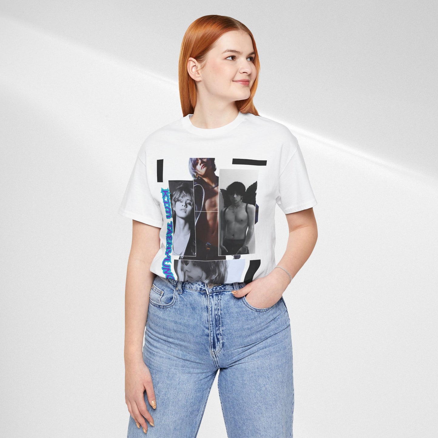 TAE Photo Collage Graphic Tee — Retro Black & White Portraits