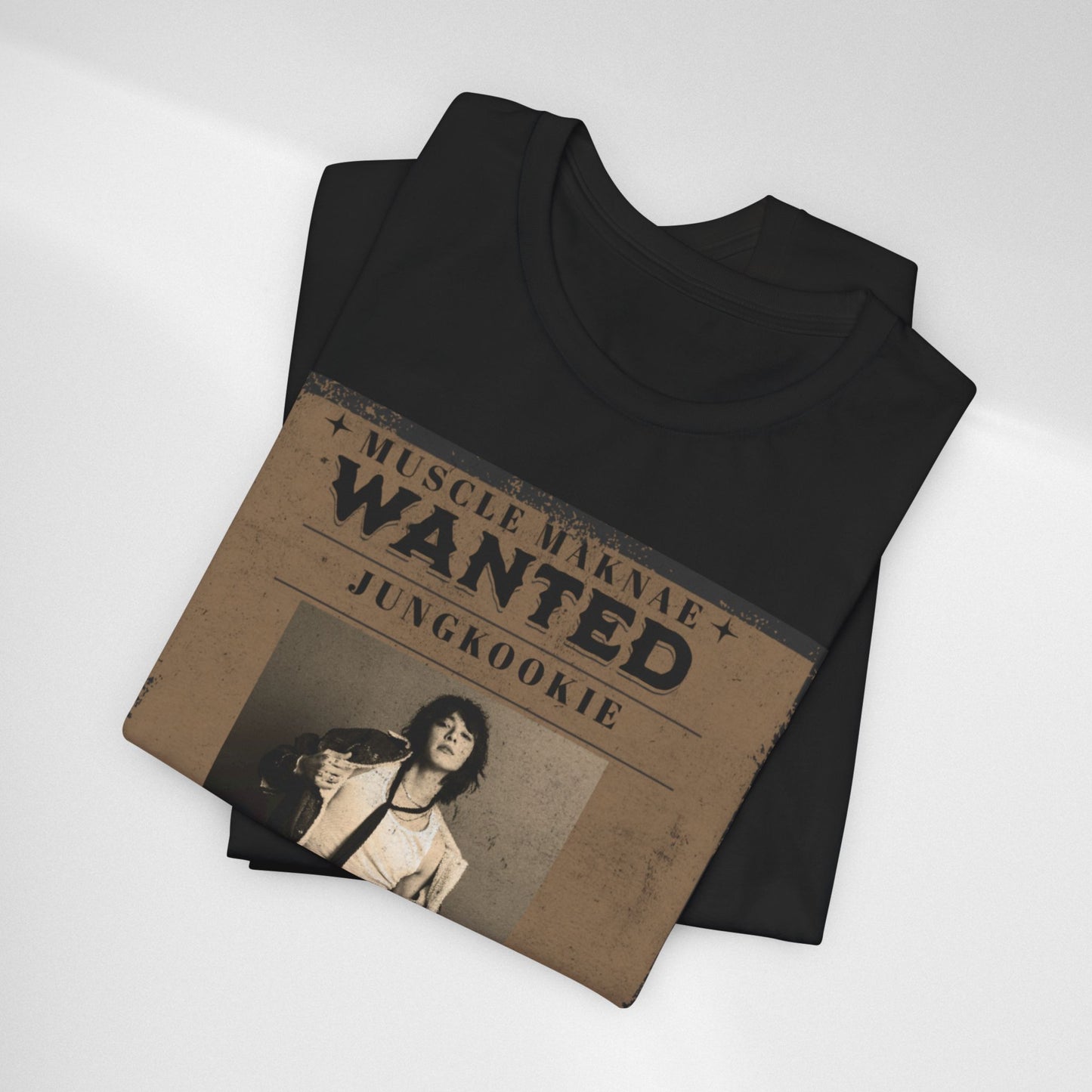 Wanted Poster Tee — 'Jungkook: Causing Global Meltdowns' Vintage K-Pop T-Shirt
