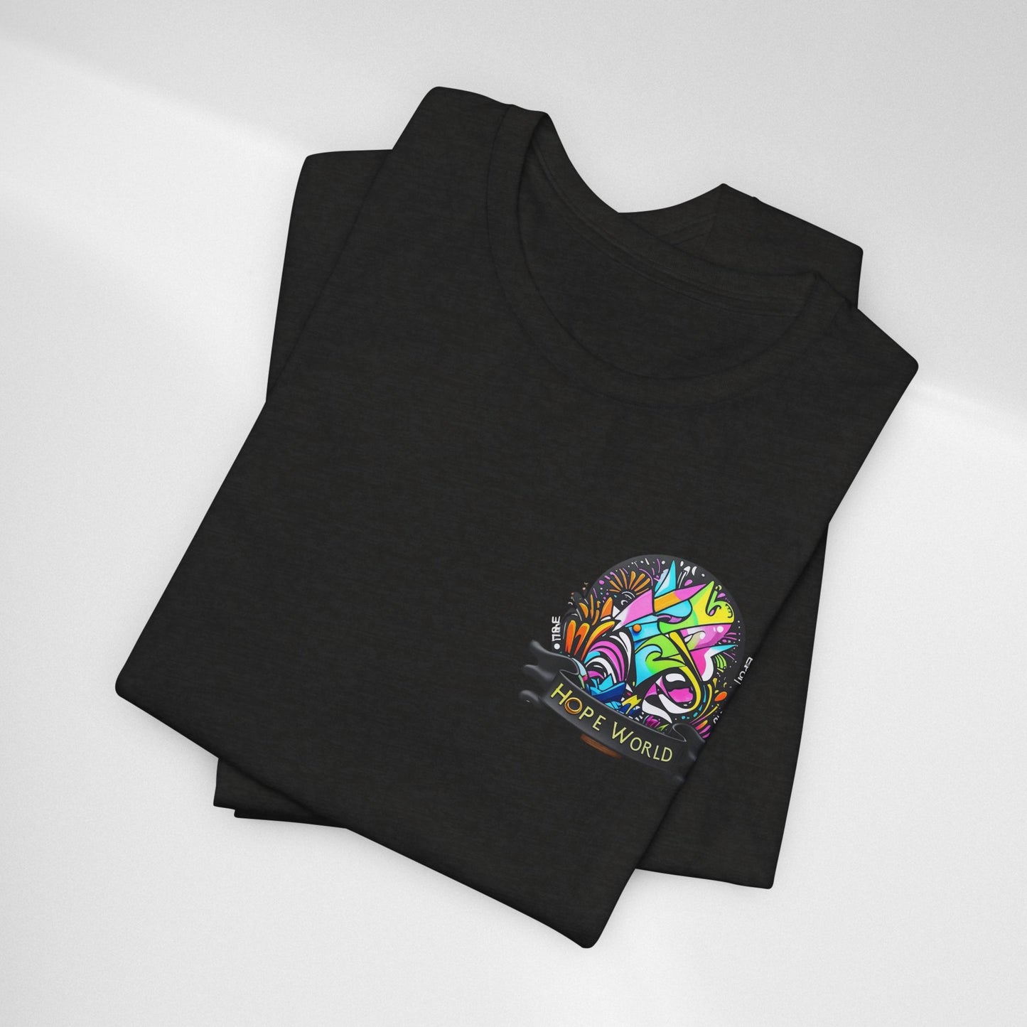 Hope World Graphic Tee — Colorful Graffiti BTS-Inspired Shirt
