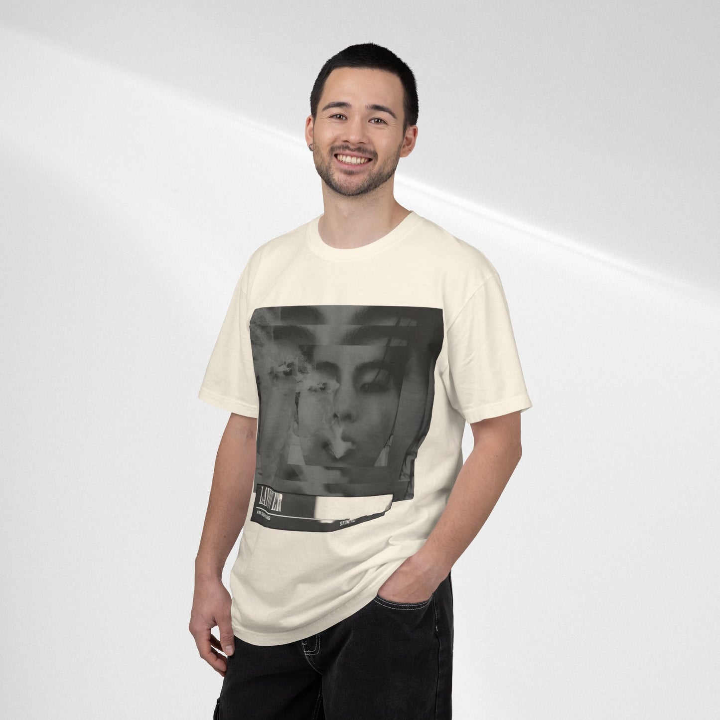 V Graphic Tee — Noir Glitch Portrait T-Shirt