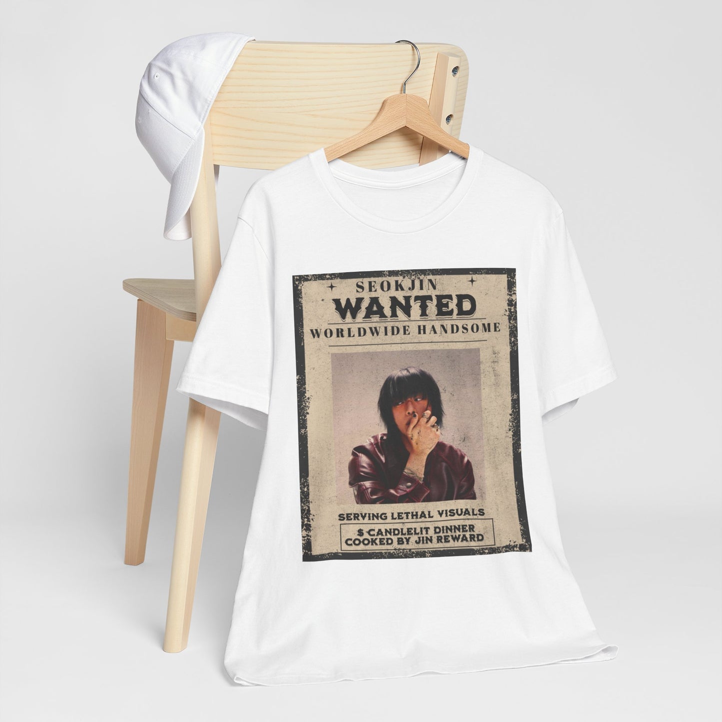 T-Shirt — 'Seokjin Wanted: Worldwide Handsome' Vintage Poster Tee
