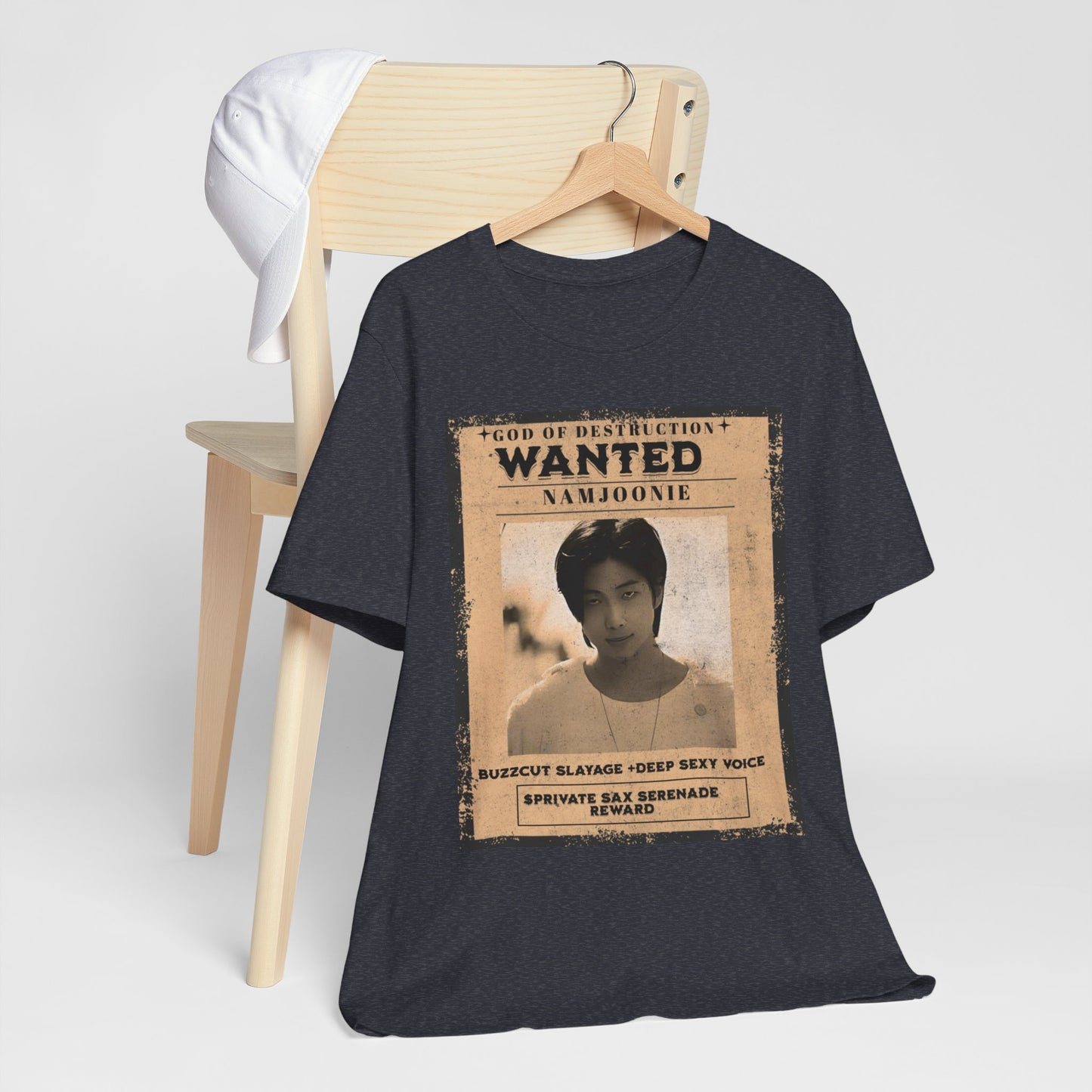 T-Shirt — Vintage 'Wanted: Namjoonie' Photo Tee (K-Pop Fan Poster Style)
