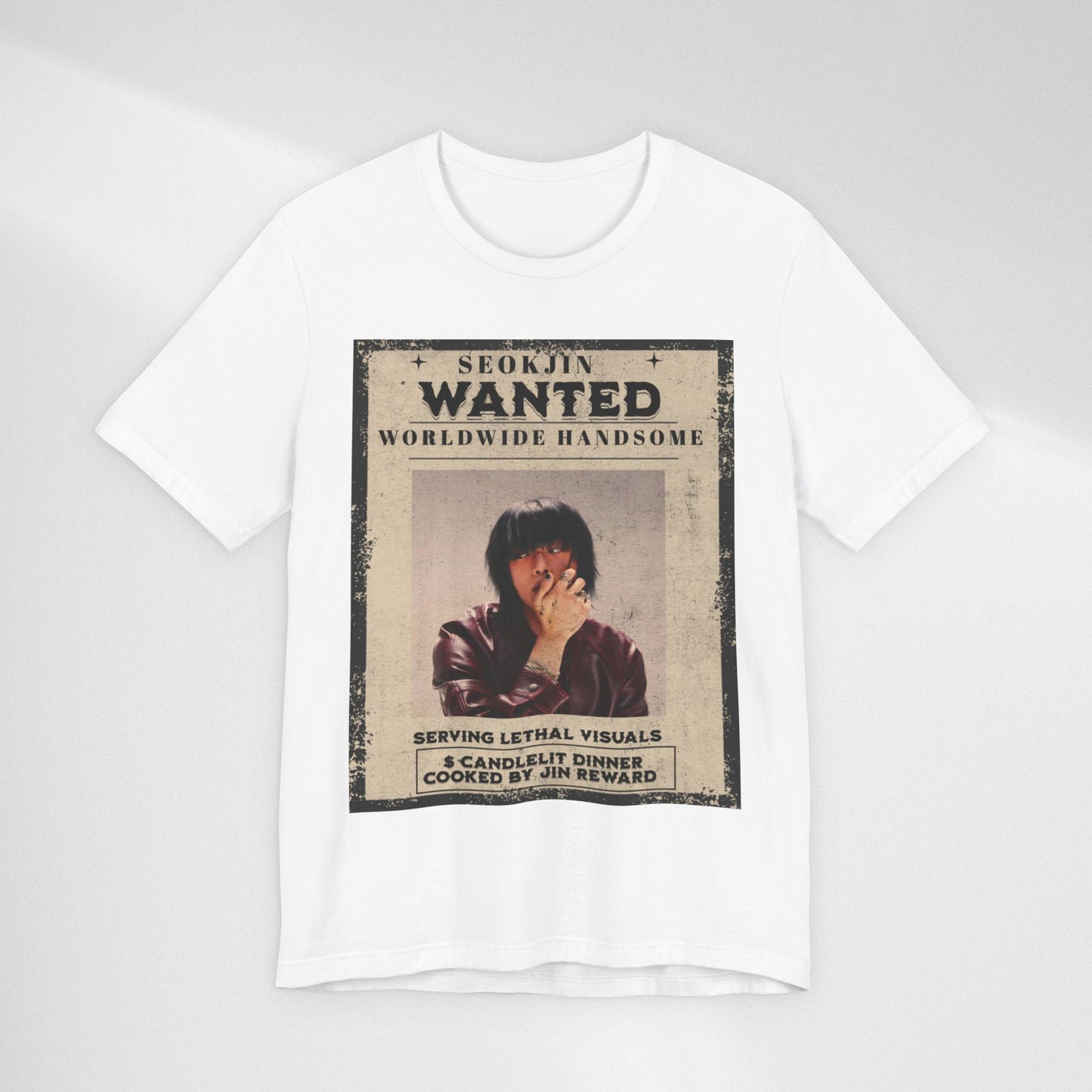 T-Shirt — 'Seokjin Wanted: Worldwide Handsome' Vintage Poster Tee