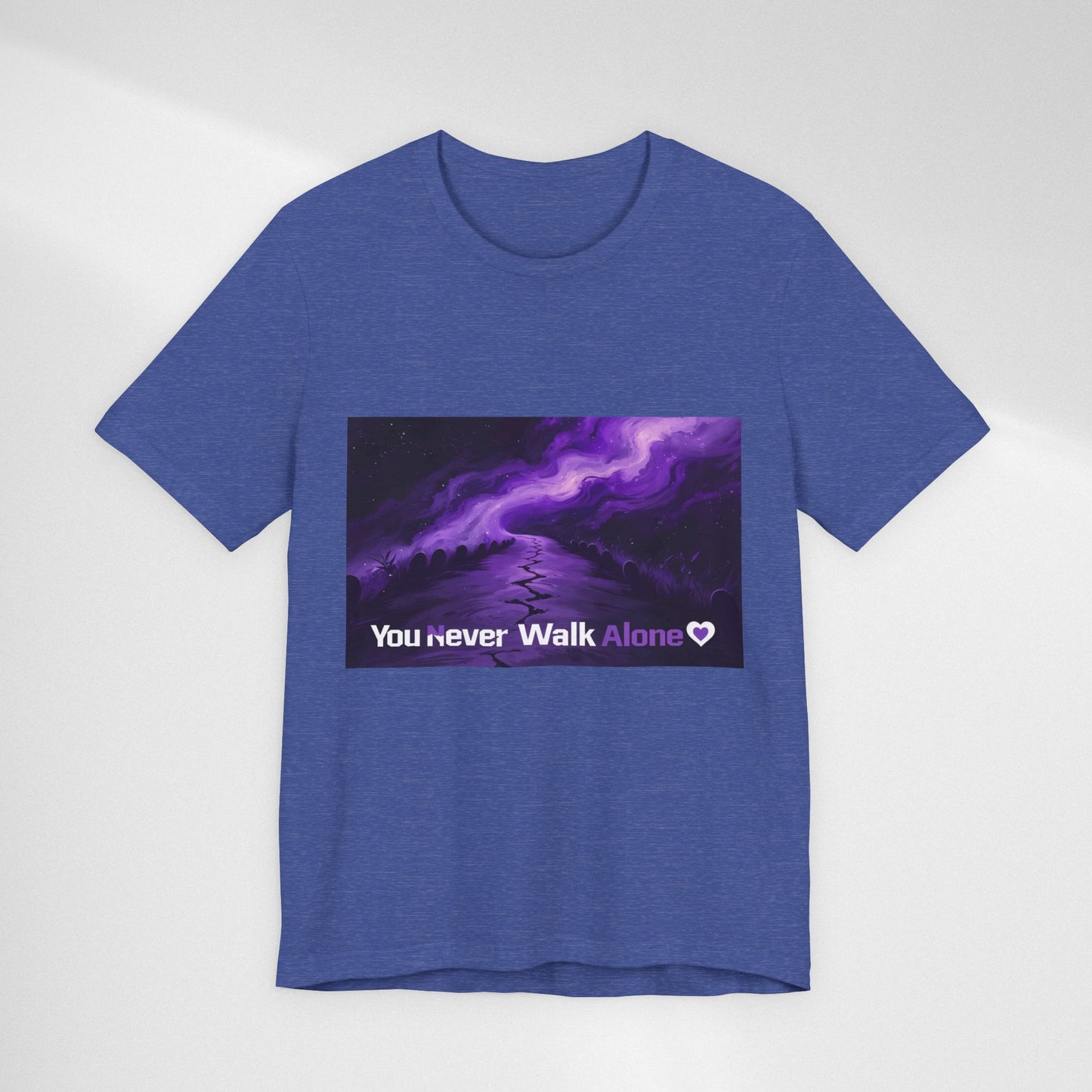 You Never Walk Alone Tee — Purple Night Stairway Graphic T‑Shirt
