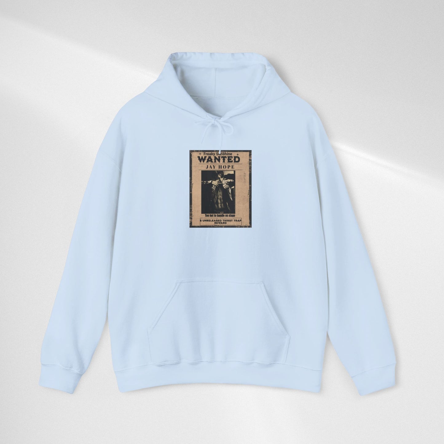 Hoodie - Vintage JHOPE 'WANTED' Poster Graphic Hooded Sweatshirt