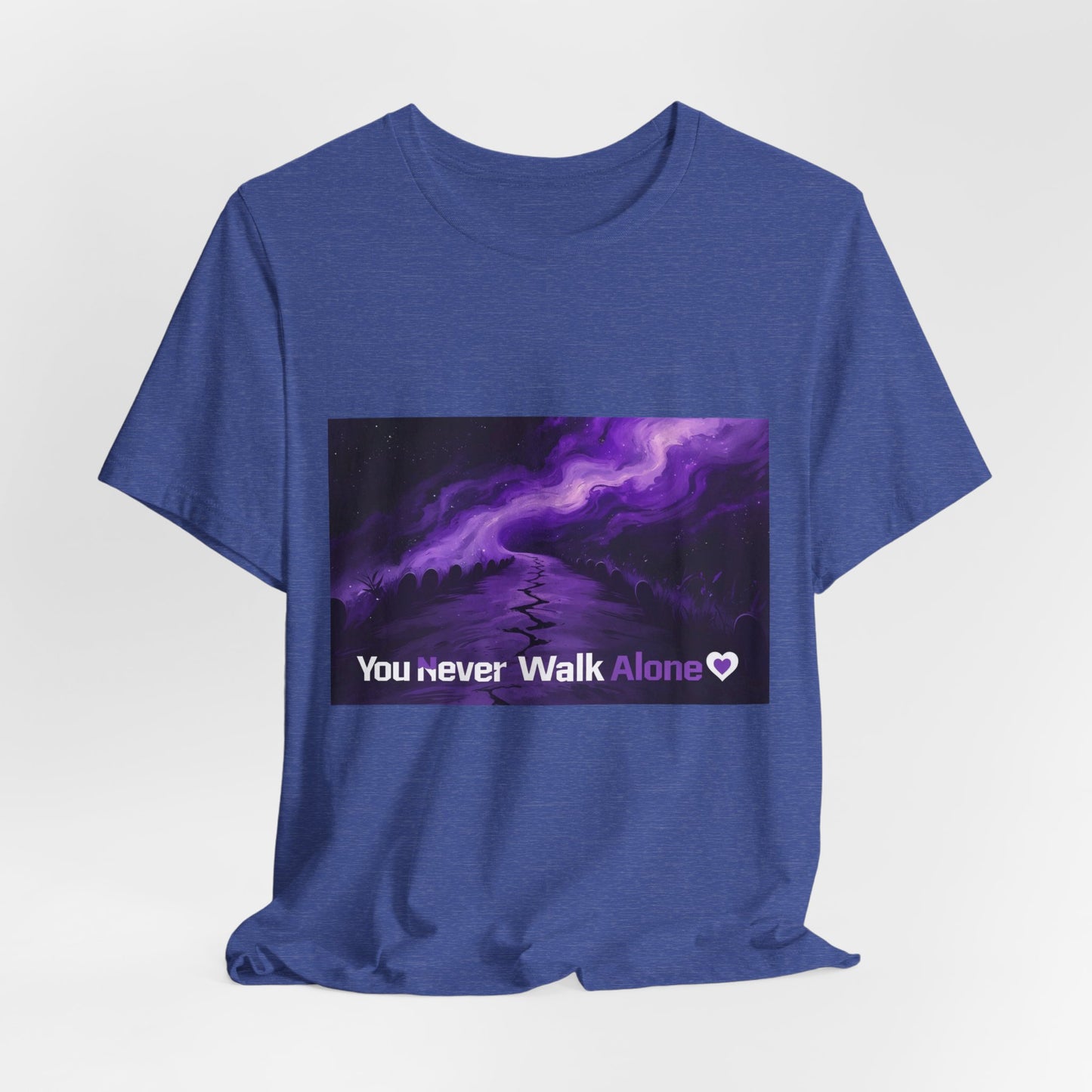 You Never Walk Alone Tee — Purple Night Stairway Graphic T‑Shirt