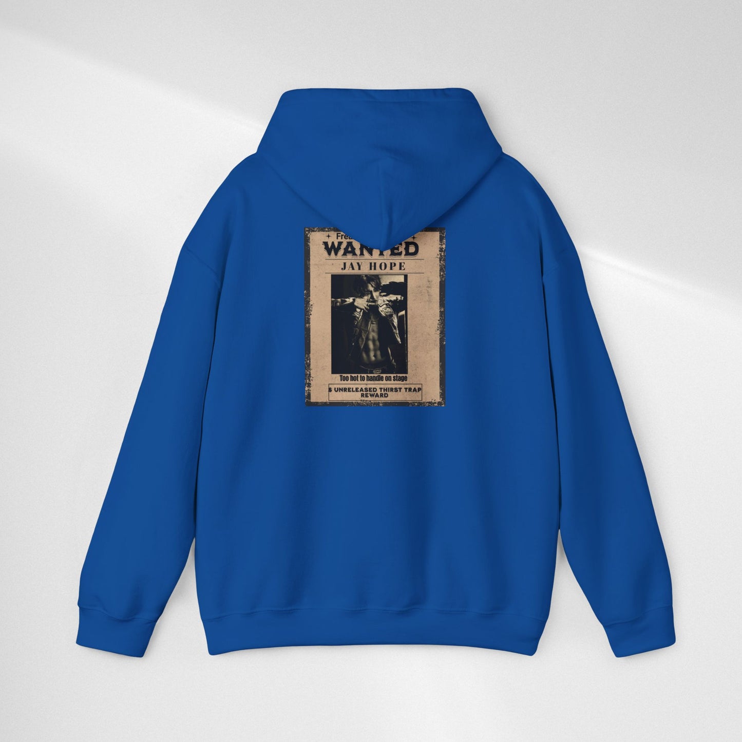 Hoodie - Vintage JHOPE 'WANTED' Poster Graphic Hooded Sweatshirt