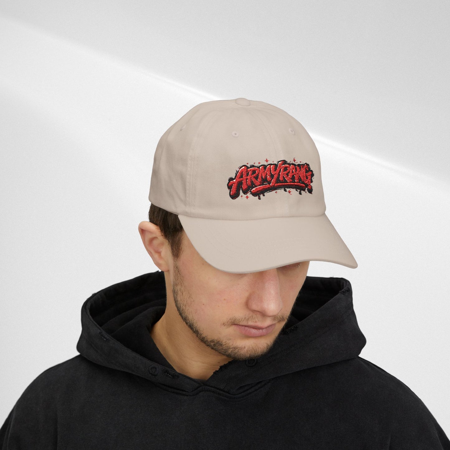 Dad Cap - Red Graffiti "ARMYRANG" Embroidered Baseball Hat