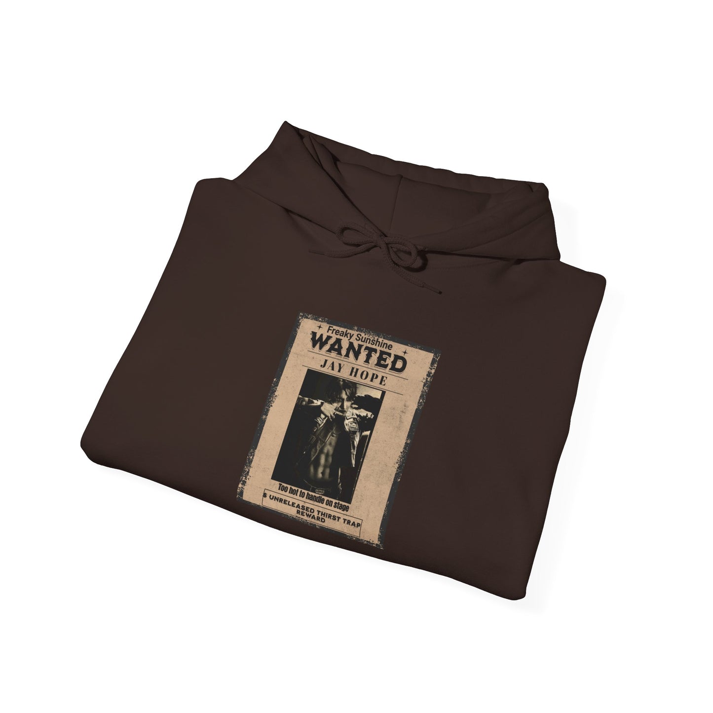 Hoodie - Vintage JHOPE 'WANTED' Poster Graphic Hooded Sweatshirt