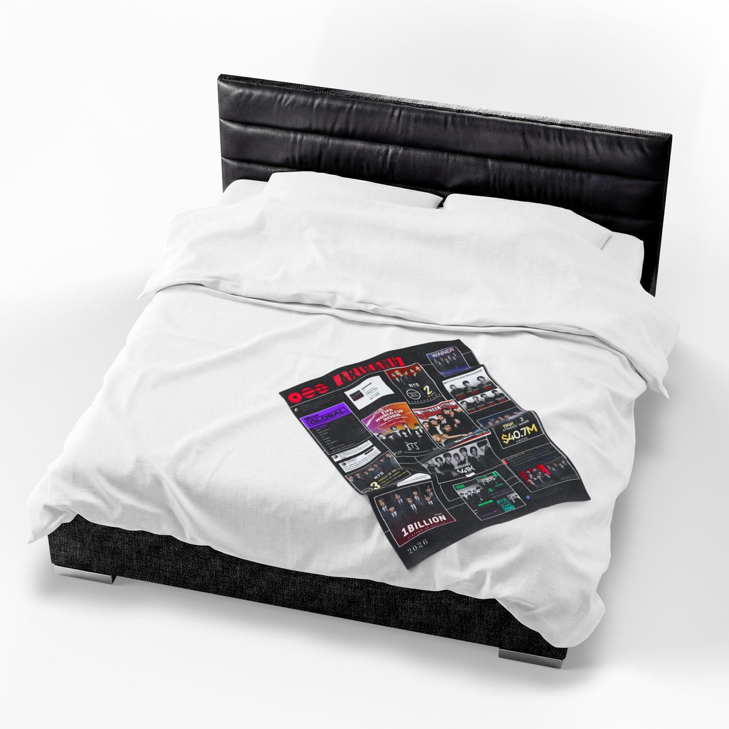 BTS ARIRANG Collage Velveteen Plush Blanket — K-Pop Fan Merchandise