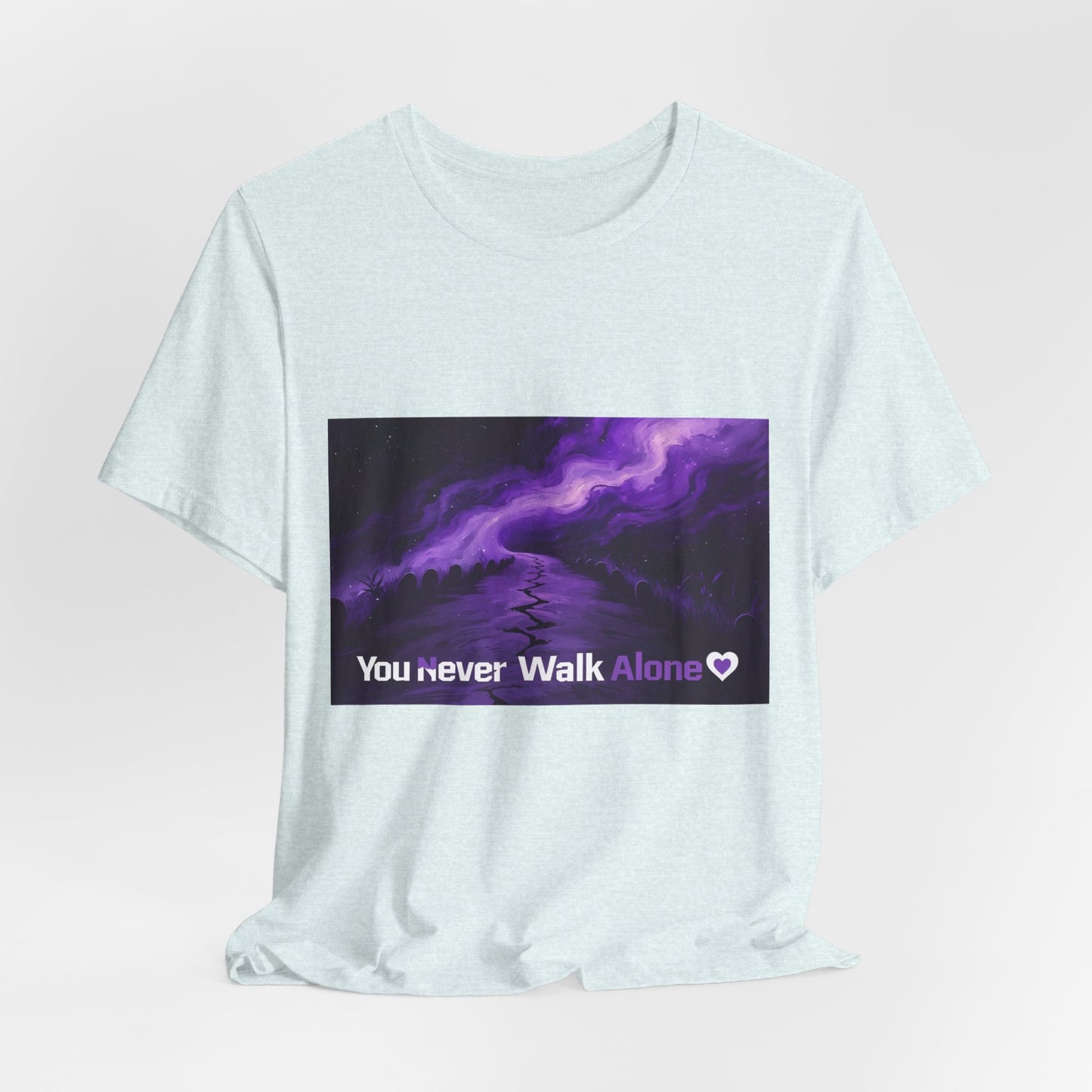 You Never Walk Alone Tee — Purple Night Stairway Graphic T‑Shirt