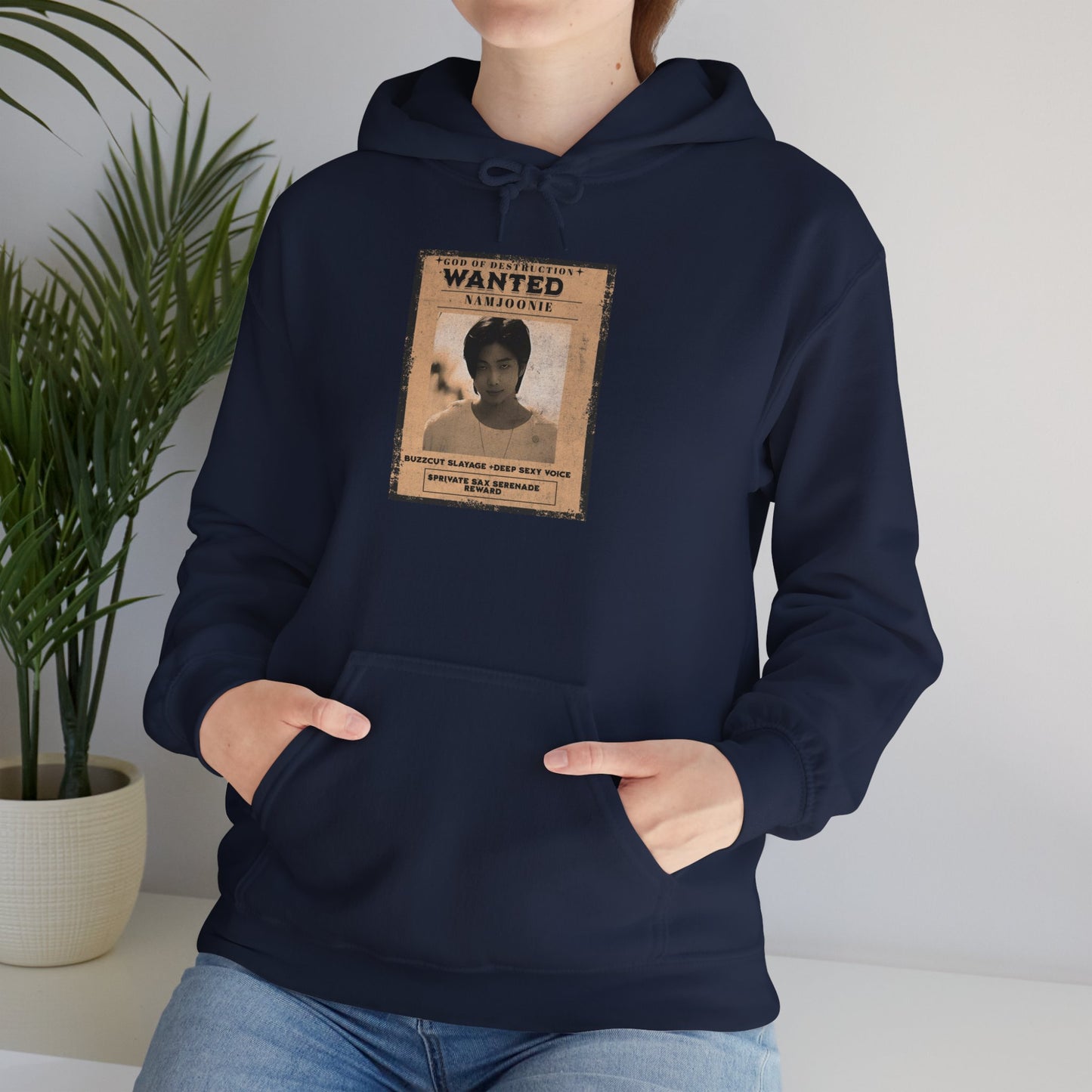 Hoodie - Vintage Namjoon 'WANTED' Poster Graphic Pullover