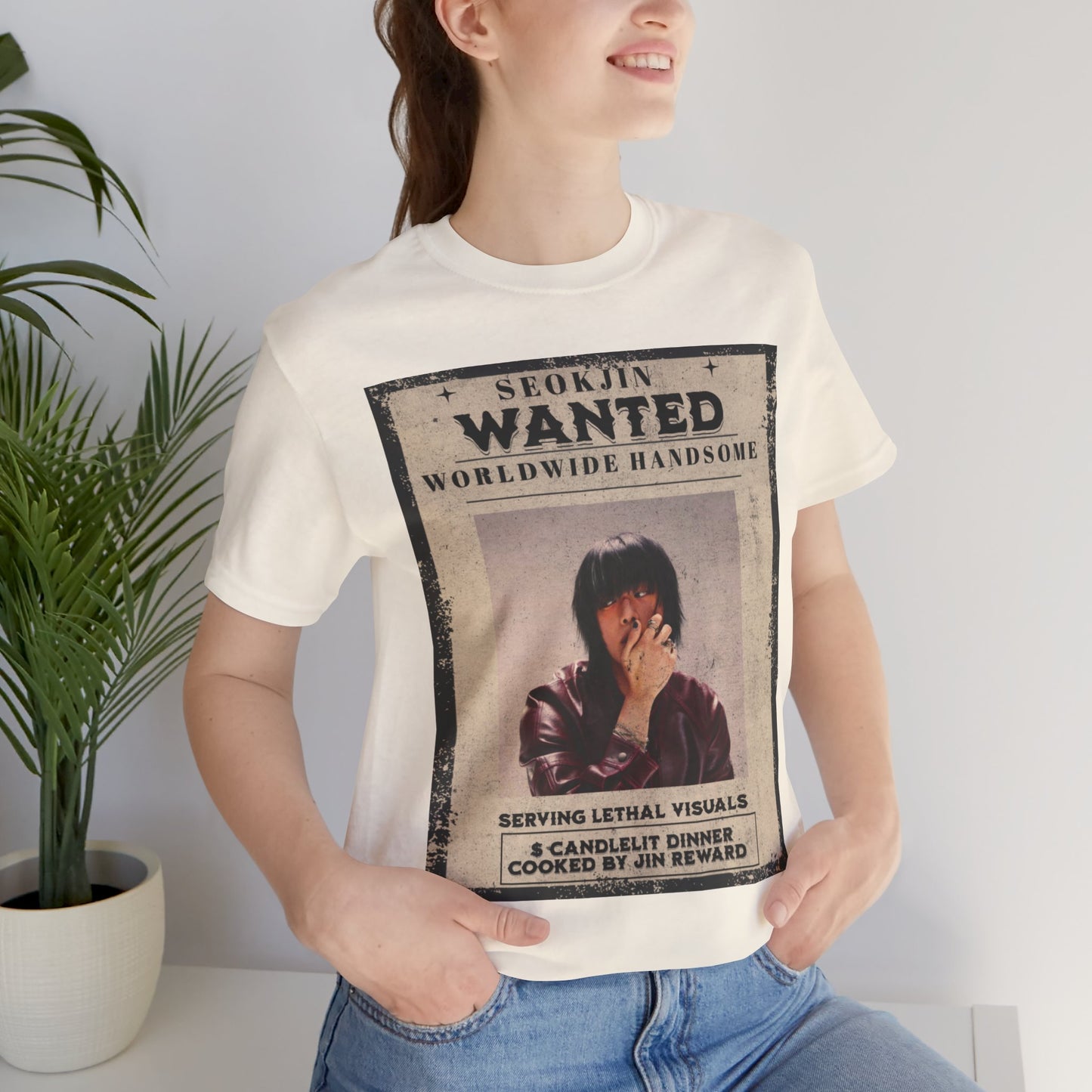 T-Shirt — 'Seokjin Wanted: Worldwide Handsome' Vintage Poster Tee