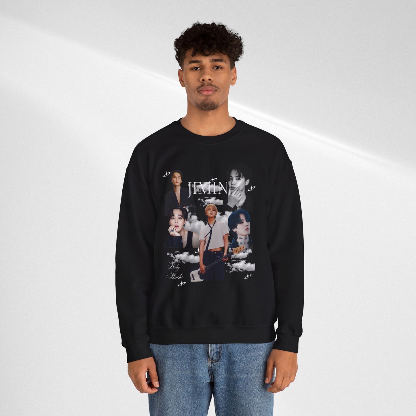 Crewneck Sweatshirt — K-pop JIMIN Collage Pullover (Band Member Design)