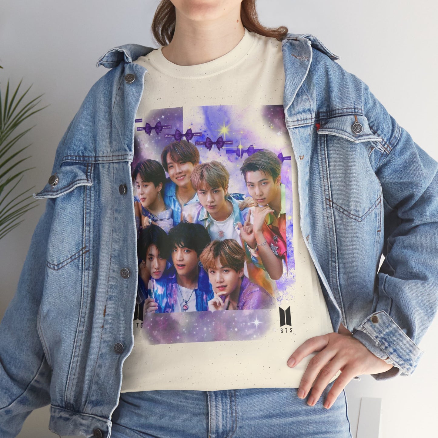 BTS Collage Tee — Purple Dream Photo Graphic T-Shirt