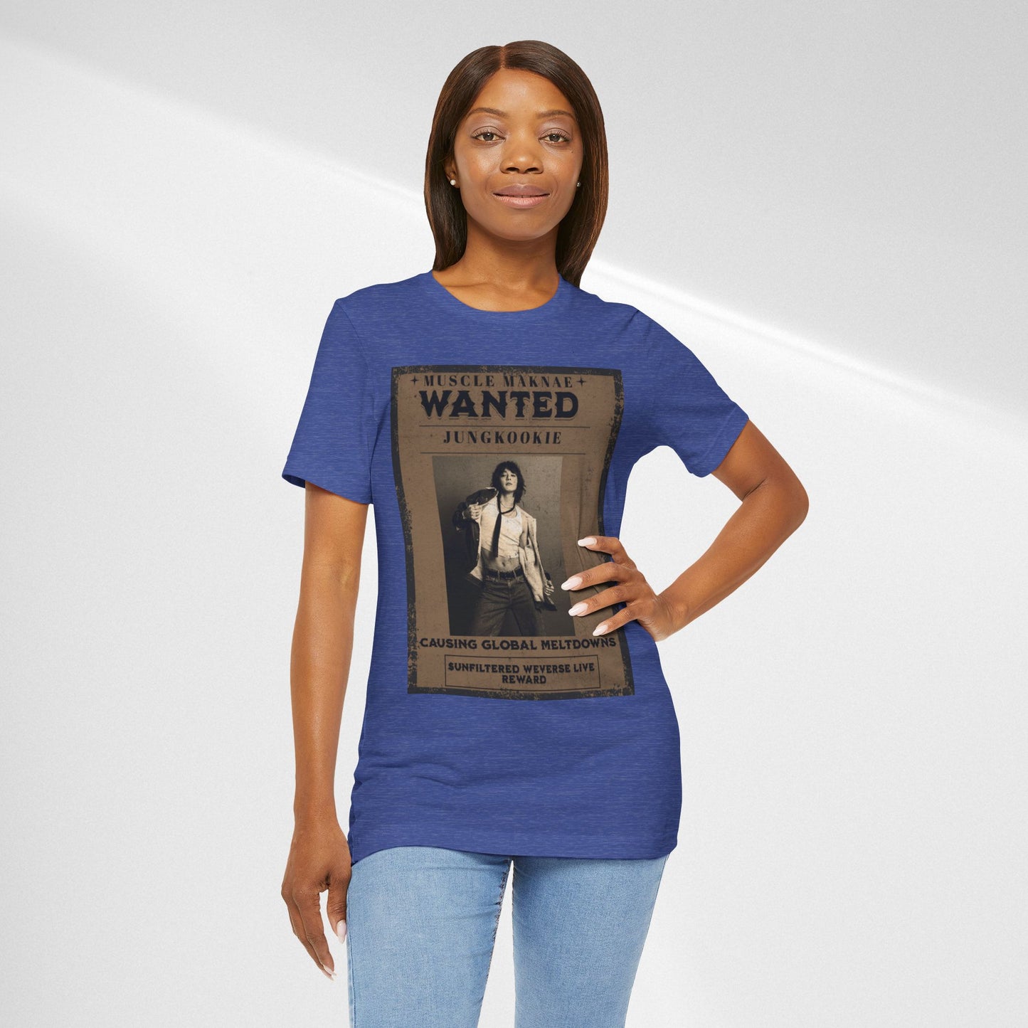 Wanted Poster Tee — 'Jungkook: Causing Global Meltdowns' Vintage K-Pop T-Shirt