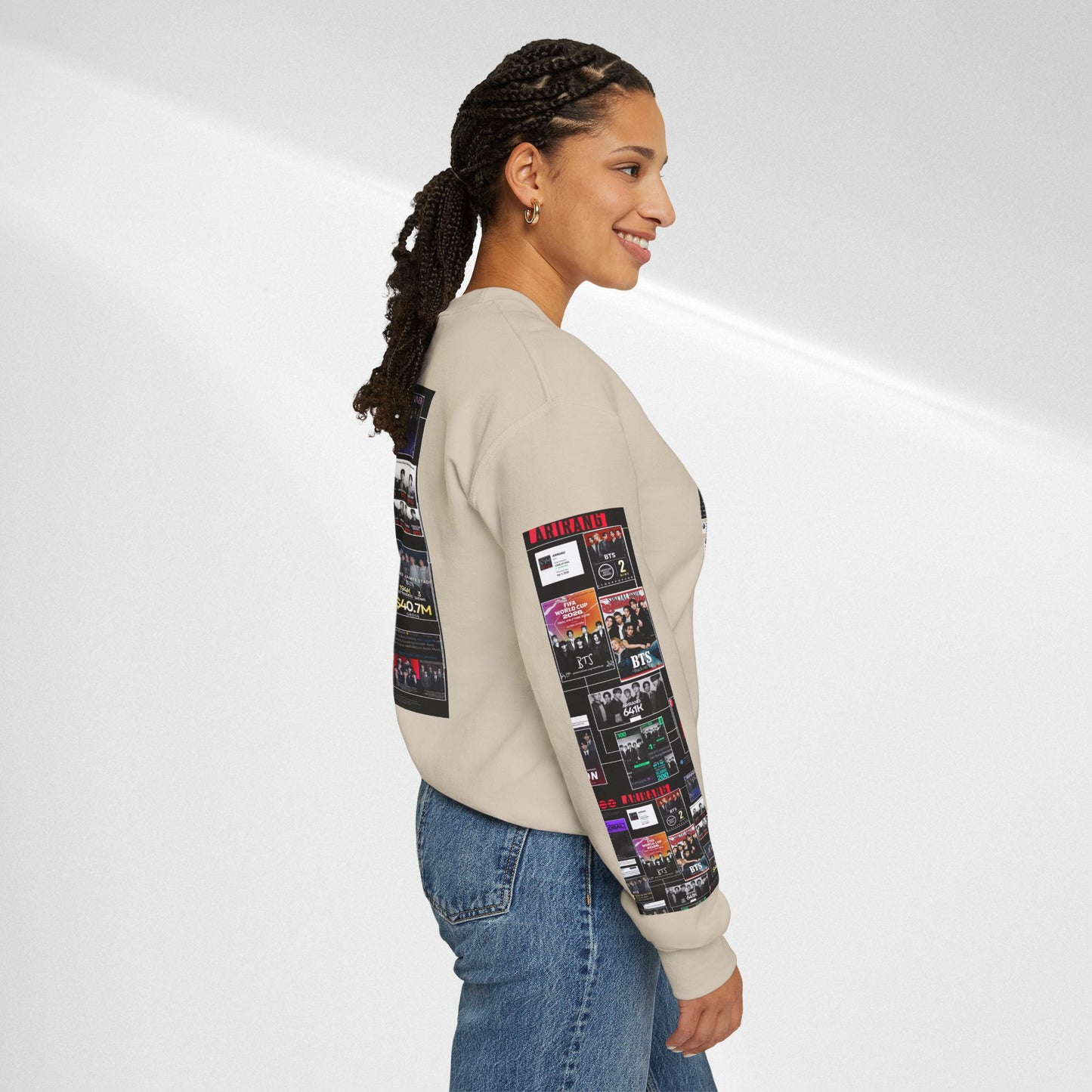 Crewneck Sweatshirt — BTS ARIRANG Collage Graphic Crewneck (Album Posters & Tour Art)