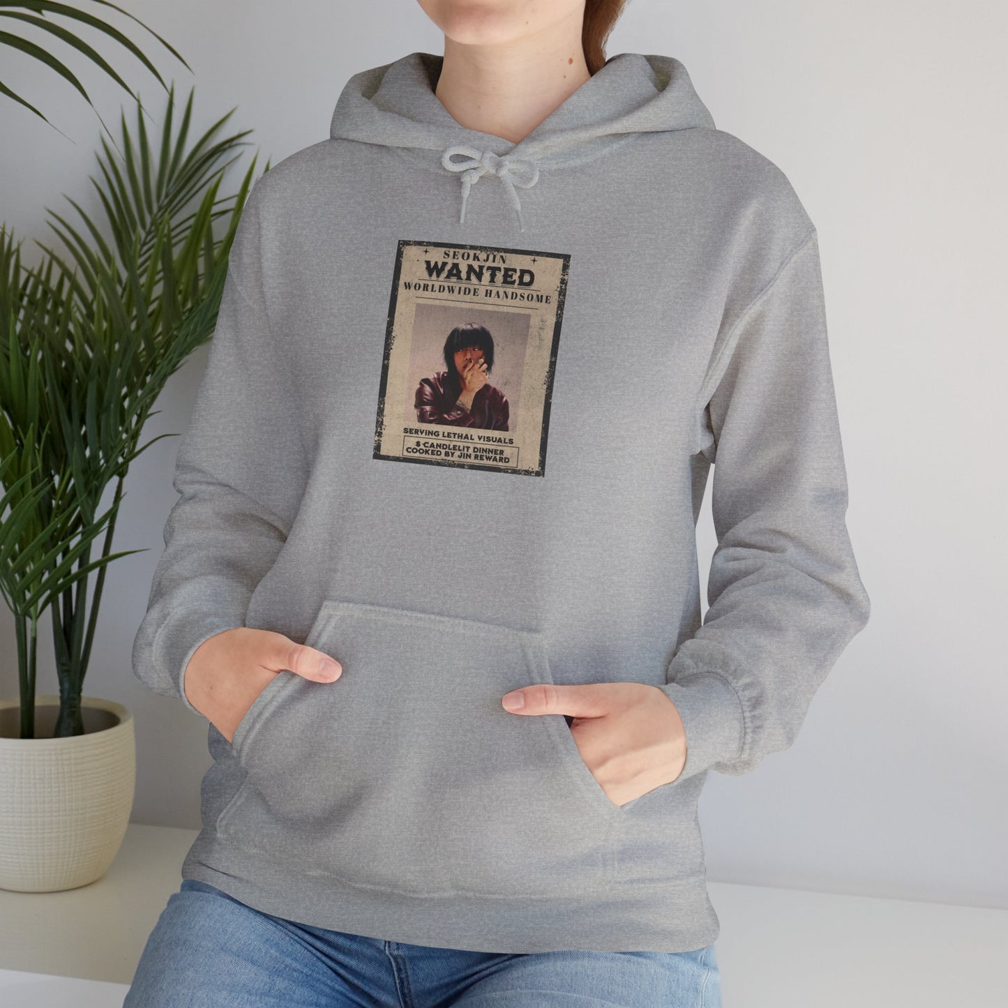 Jin Hoodie — "WANTED" Vintage Photo Poster Graphic Hoodie