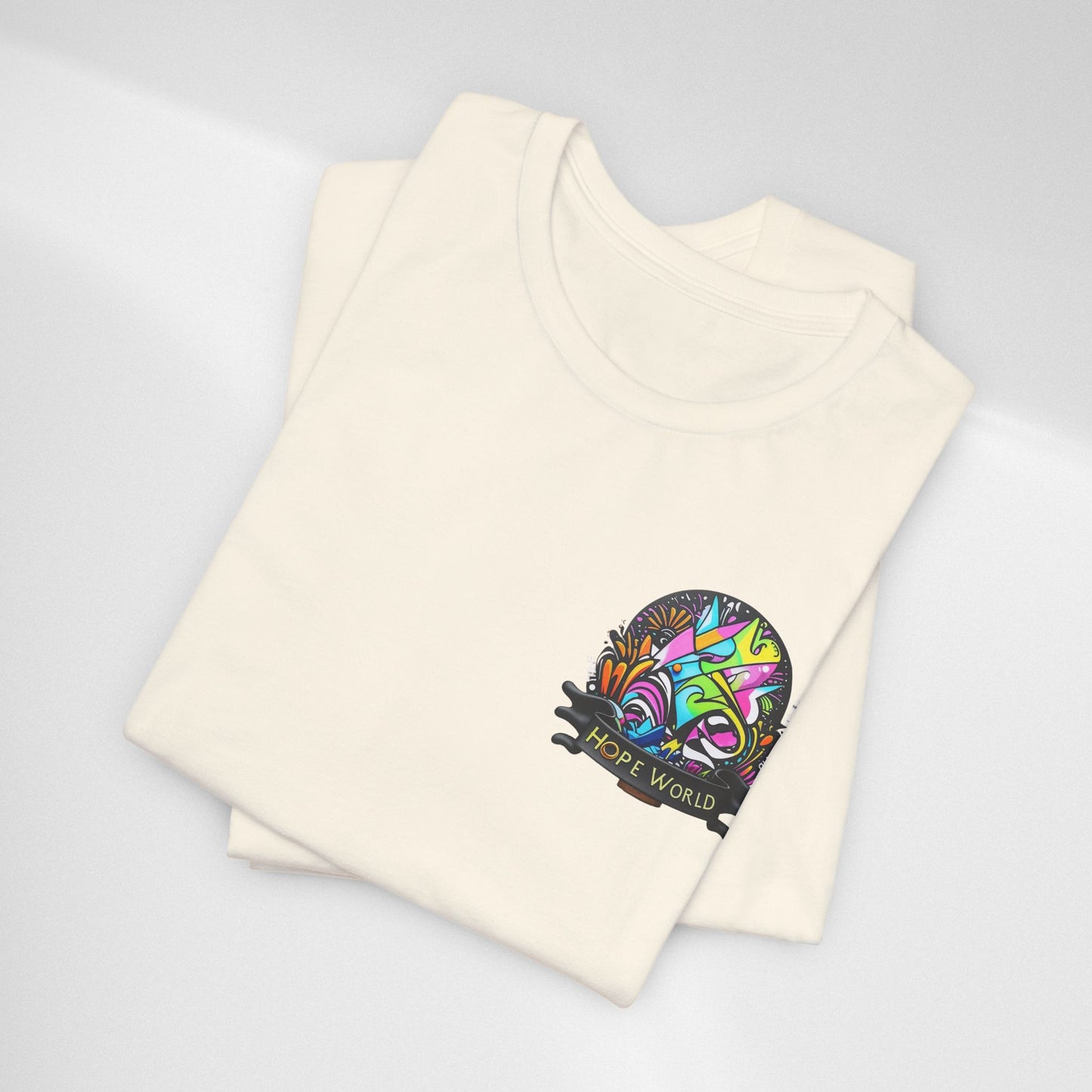 Hope World Graphic Tee — Colorful Graffiti BTS-Inspired Shirt
