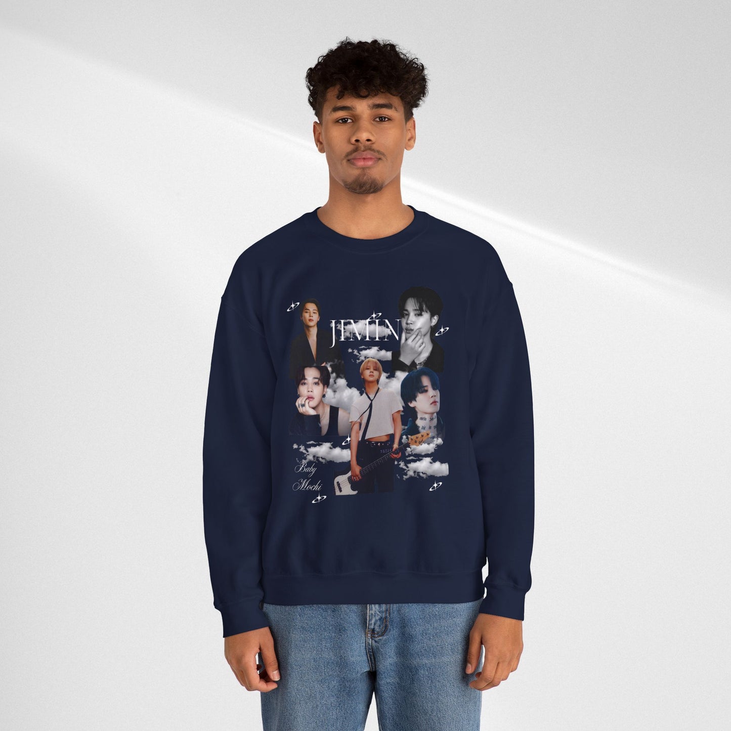 Crewneck Sweatshirt — K-pop JIMIN Collage Pullover (Band Member Design)