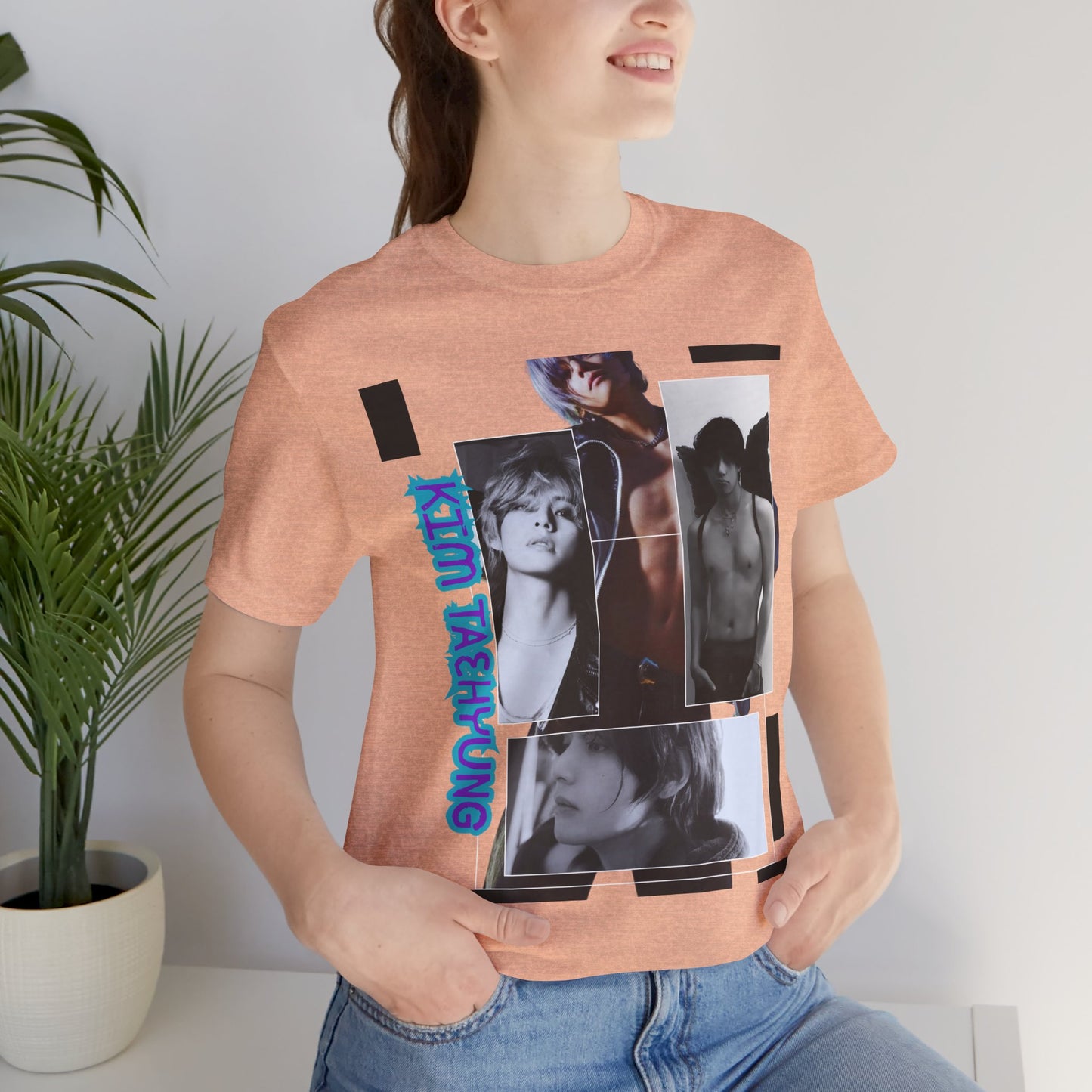 TAE Photo Collage Graphic Tee — Retro Black & White Portraits